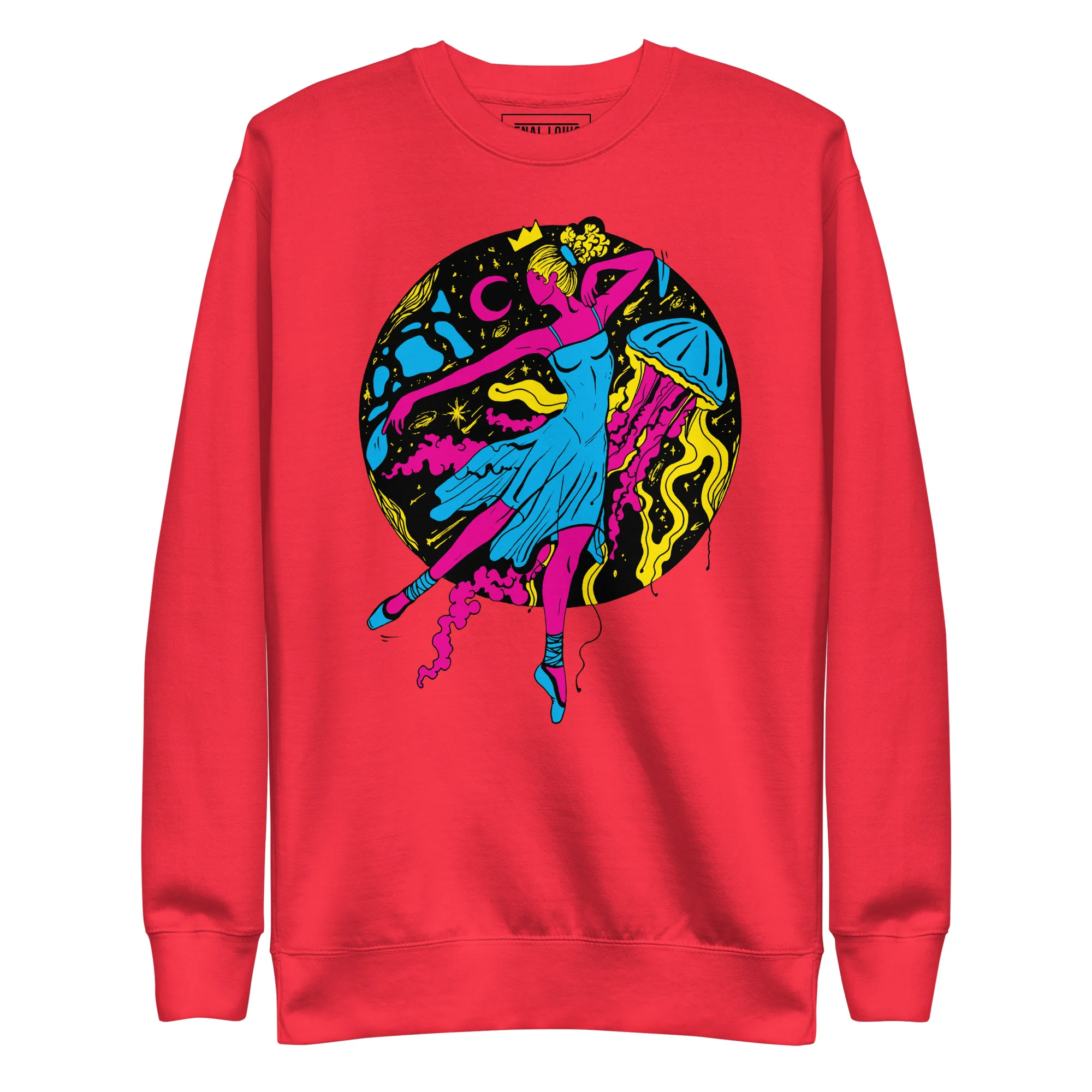 Pink and Green The Oceanic Dancer | Ballerina Drawing Sweatshirt - Image 6
