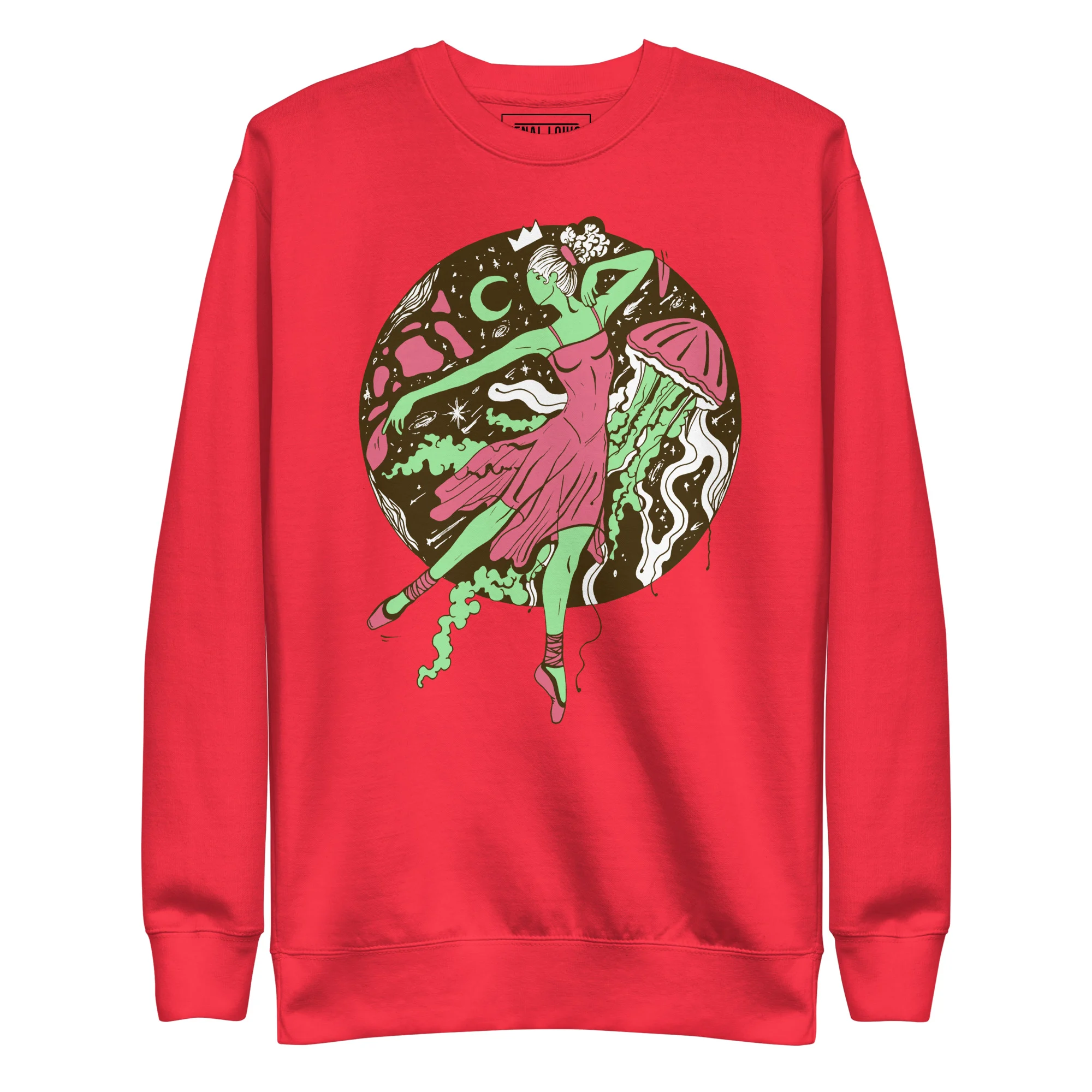 Pink and Green The Oceanic Dancer | Ballerina Drawing Sweatshirt - Image 6