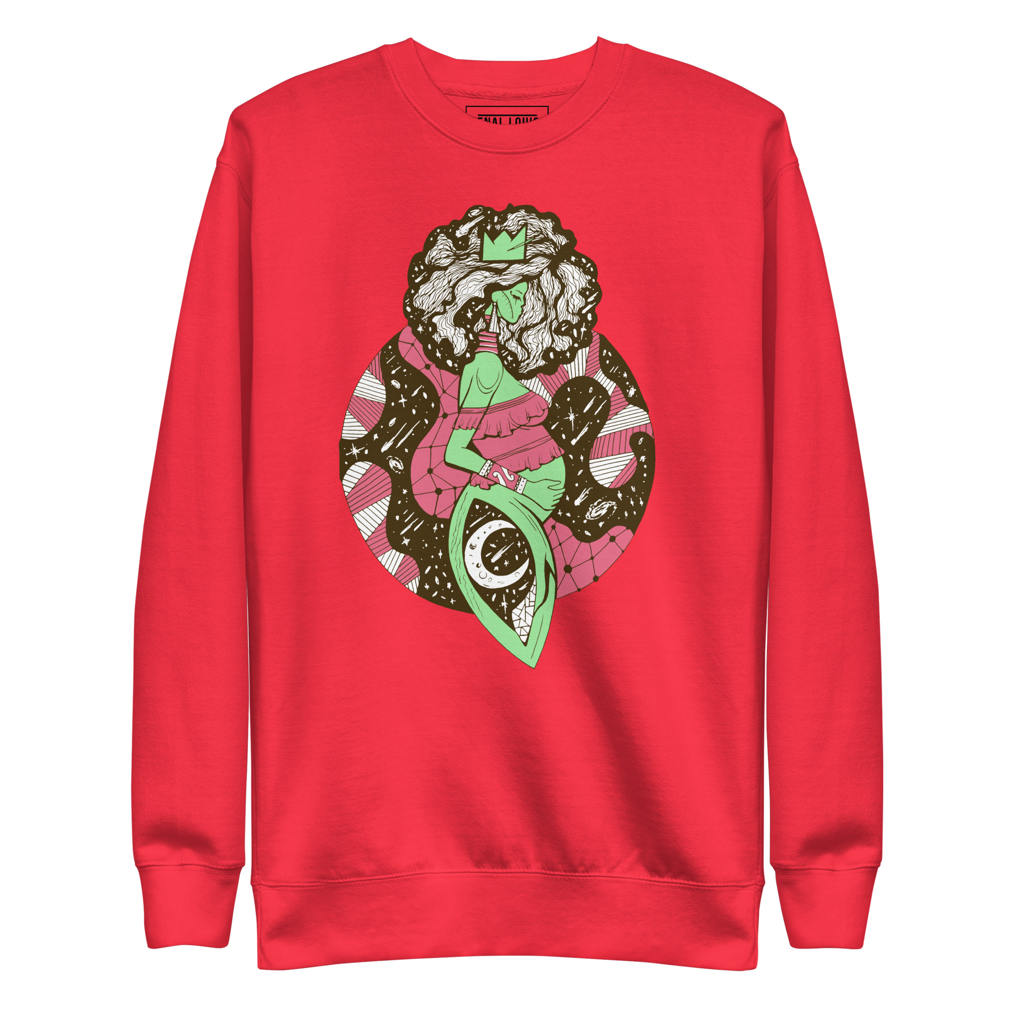 Pink and Green Birth of Sahelle | Art gift for Mom Sweatshirt - Image 6