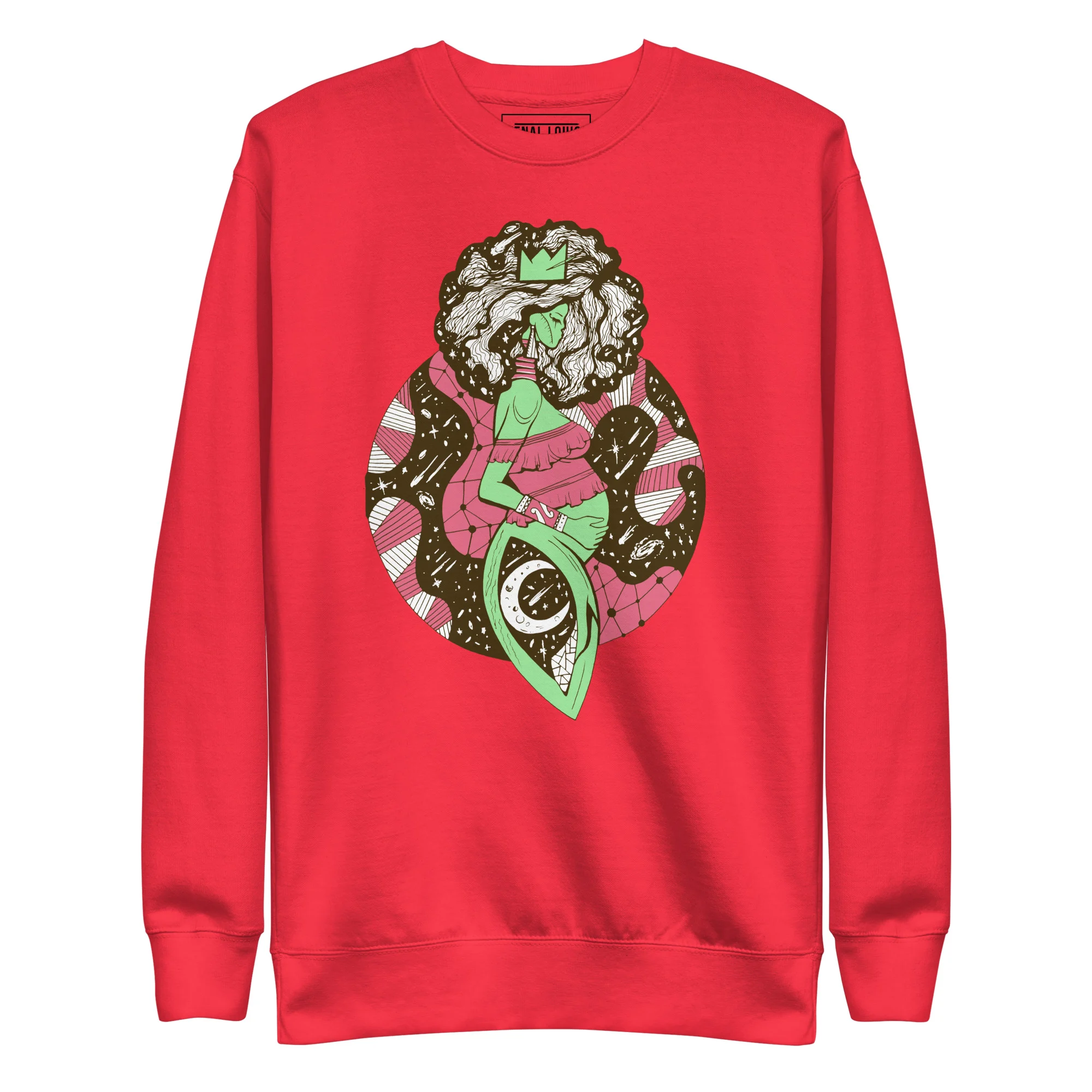 Pink and Green Birth of Sahelle | Art gift for Mom Sweatshirt - Image 6