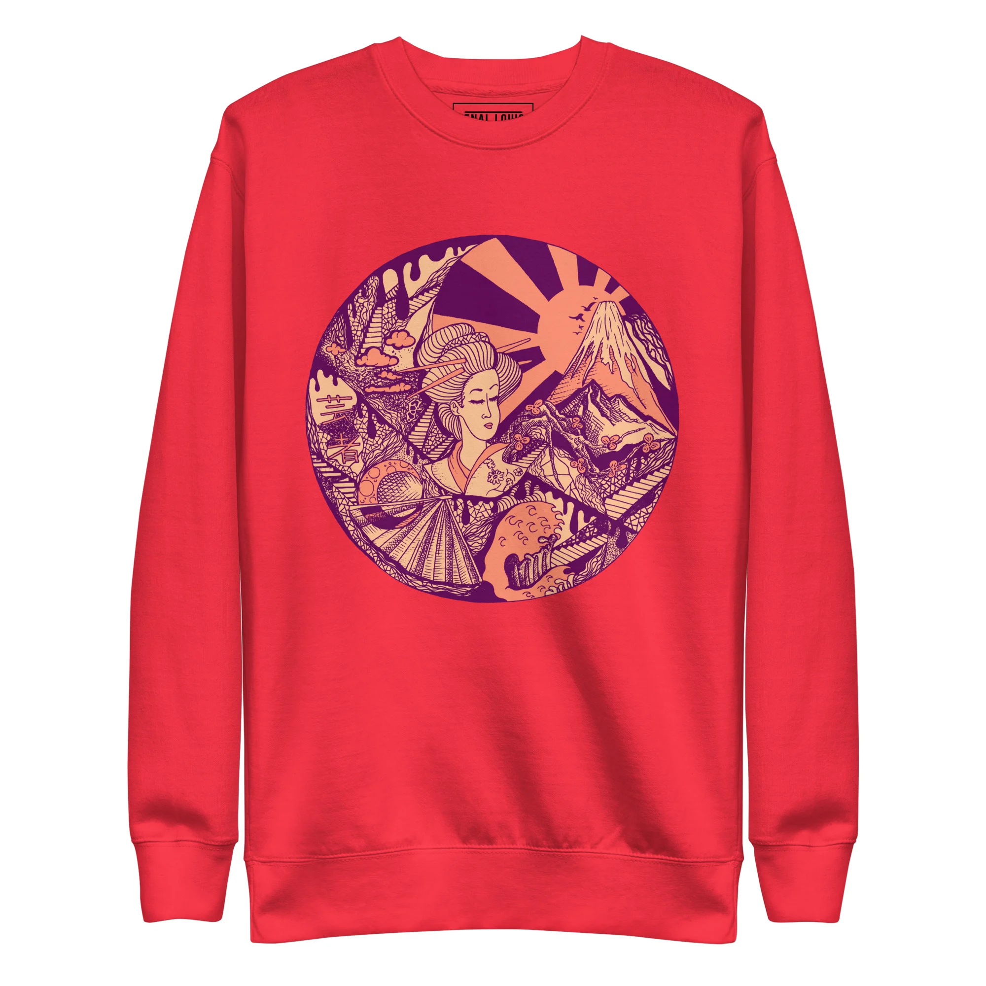 Peach Dreaming of Japan - Japanese Circle Sweatshirt - Image 6