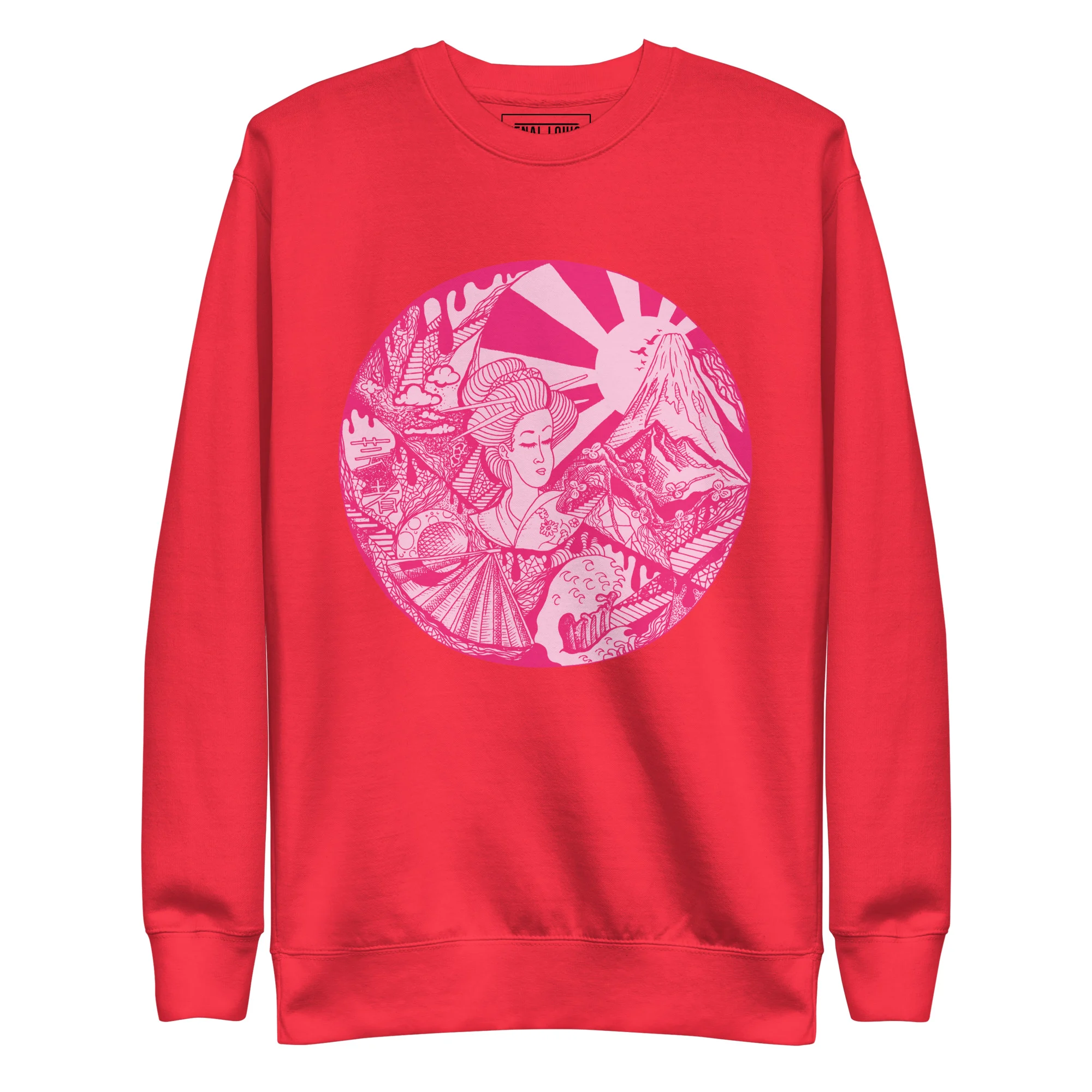 Pink Dreaming of Japan - Japanese Circle Sweatshirt - Image 6