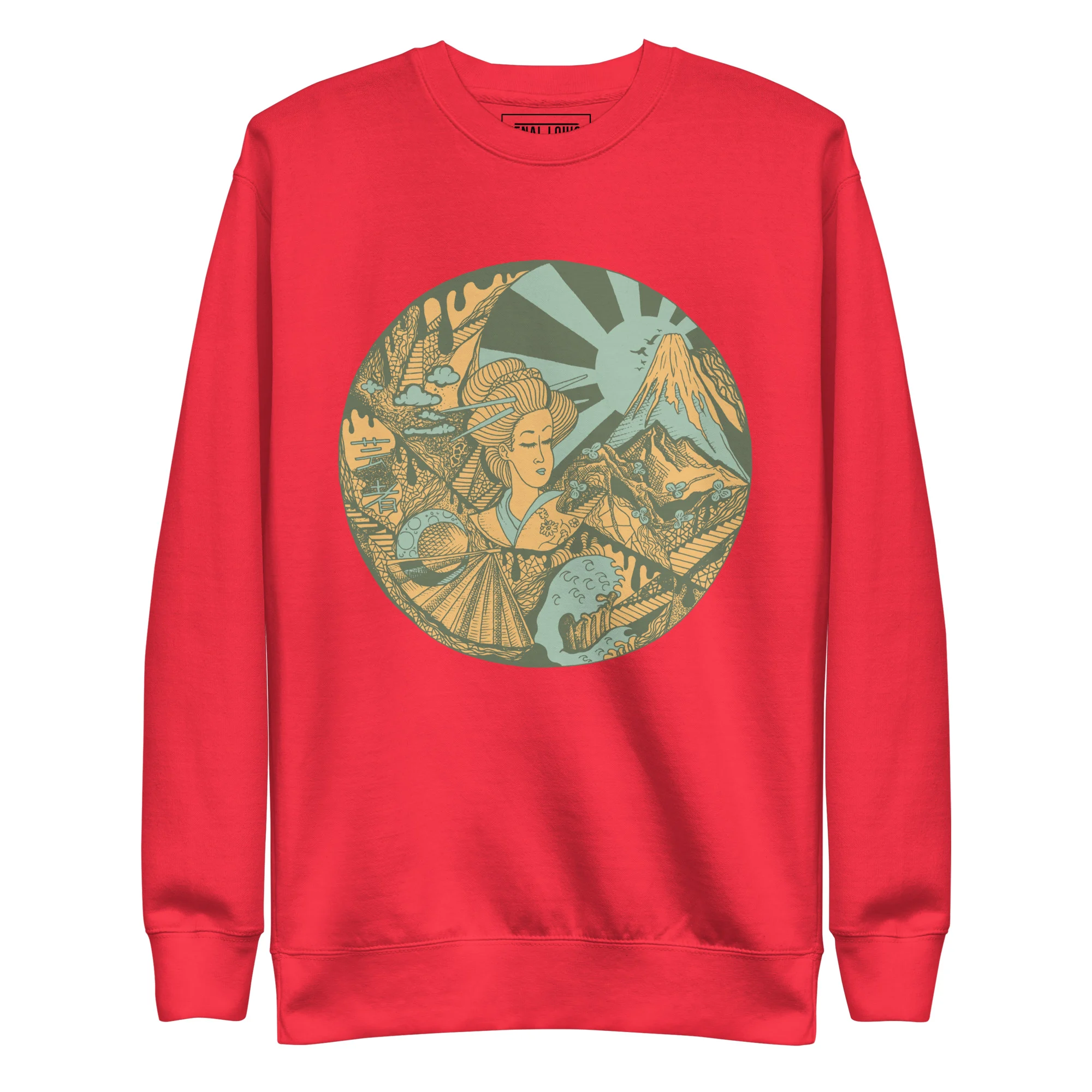 Sage Green Dreaming of Japan - Japanese Circle Sweatshirt - Image 6