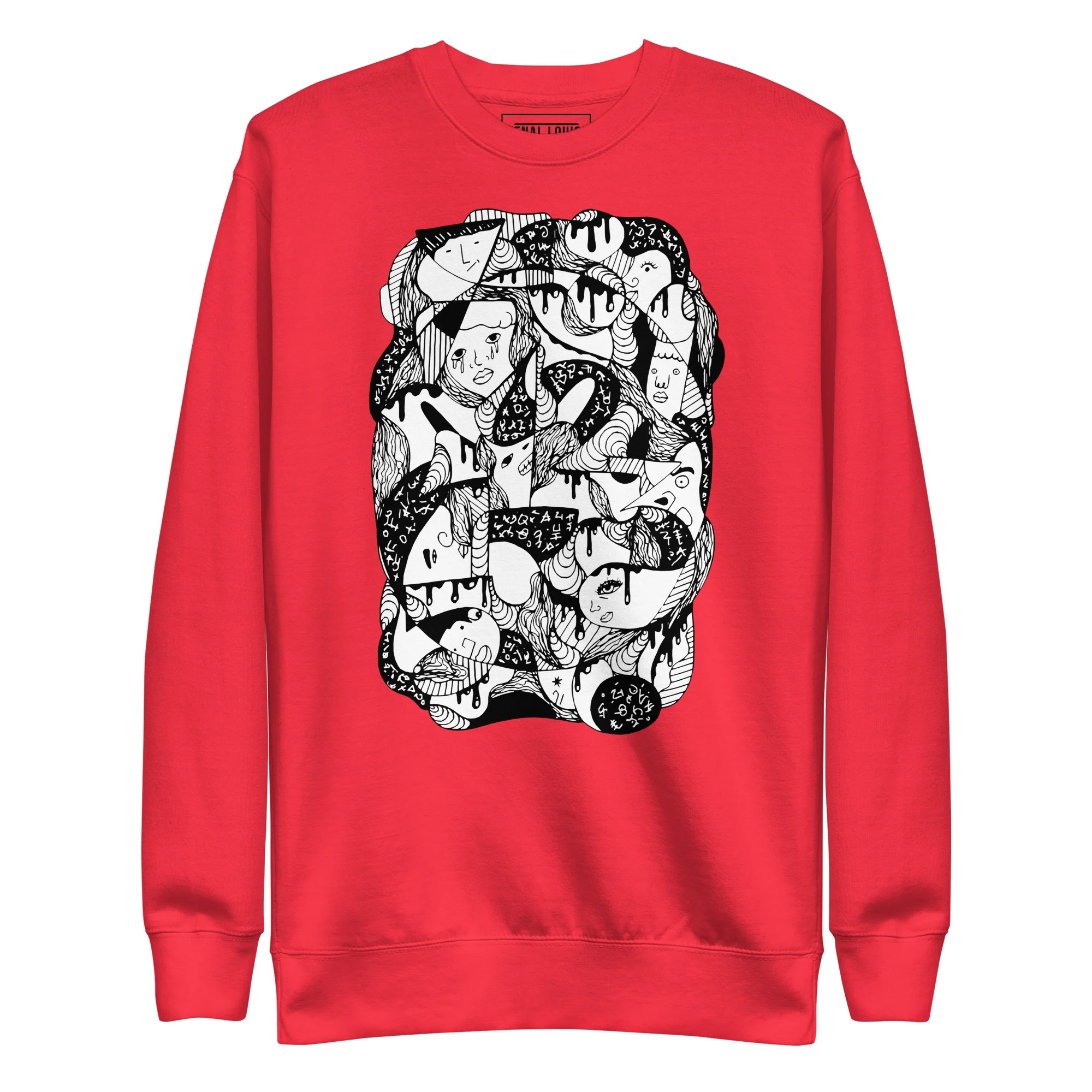 10 Faces and Numbers – Abstract Art Sweatshirt - Image 5