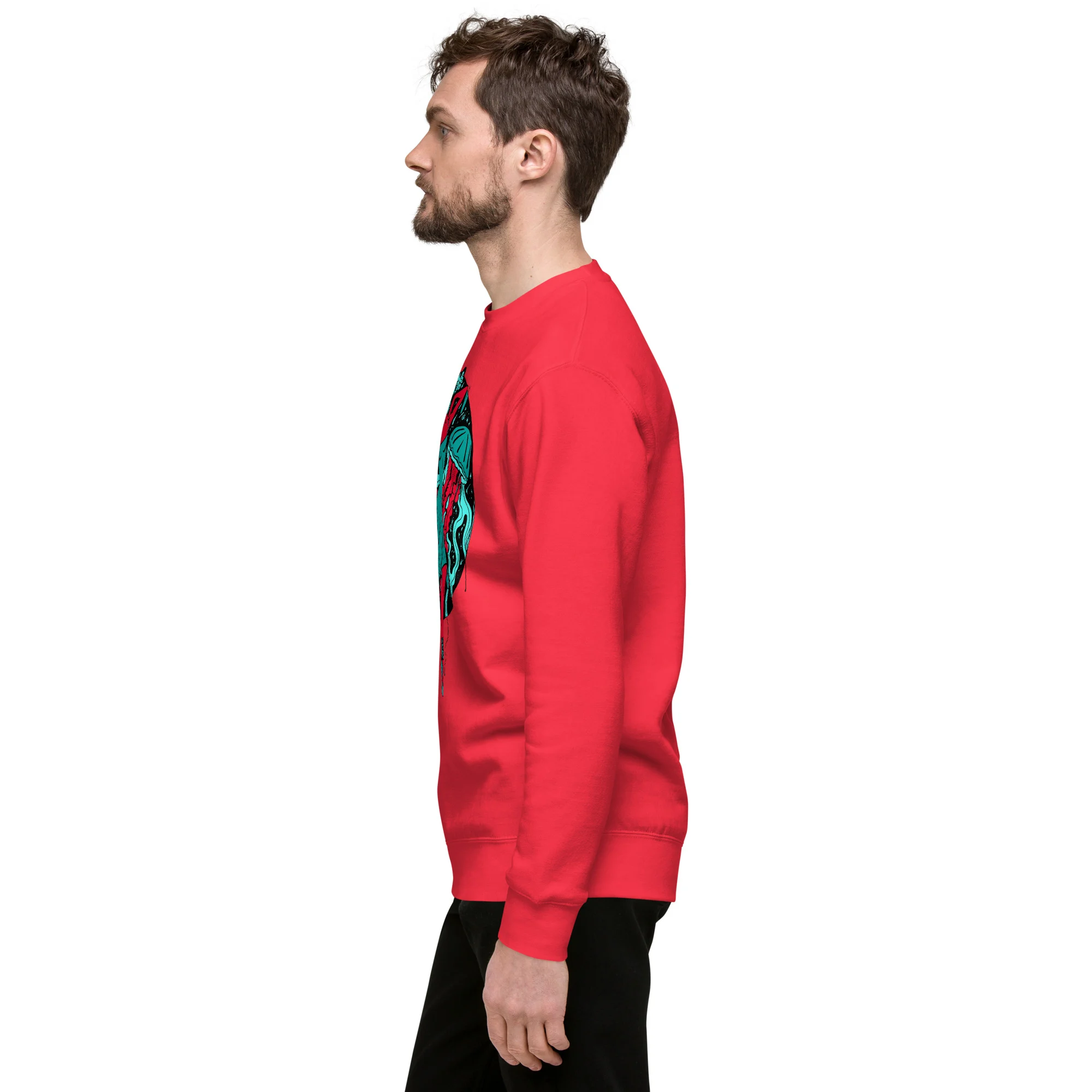 Turquoise Red The Oceanic Dancer | Ballerina Drawing Sweatshirt - Image 4
