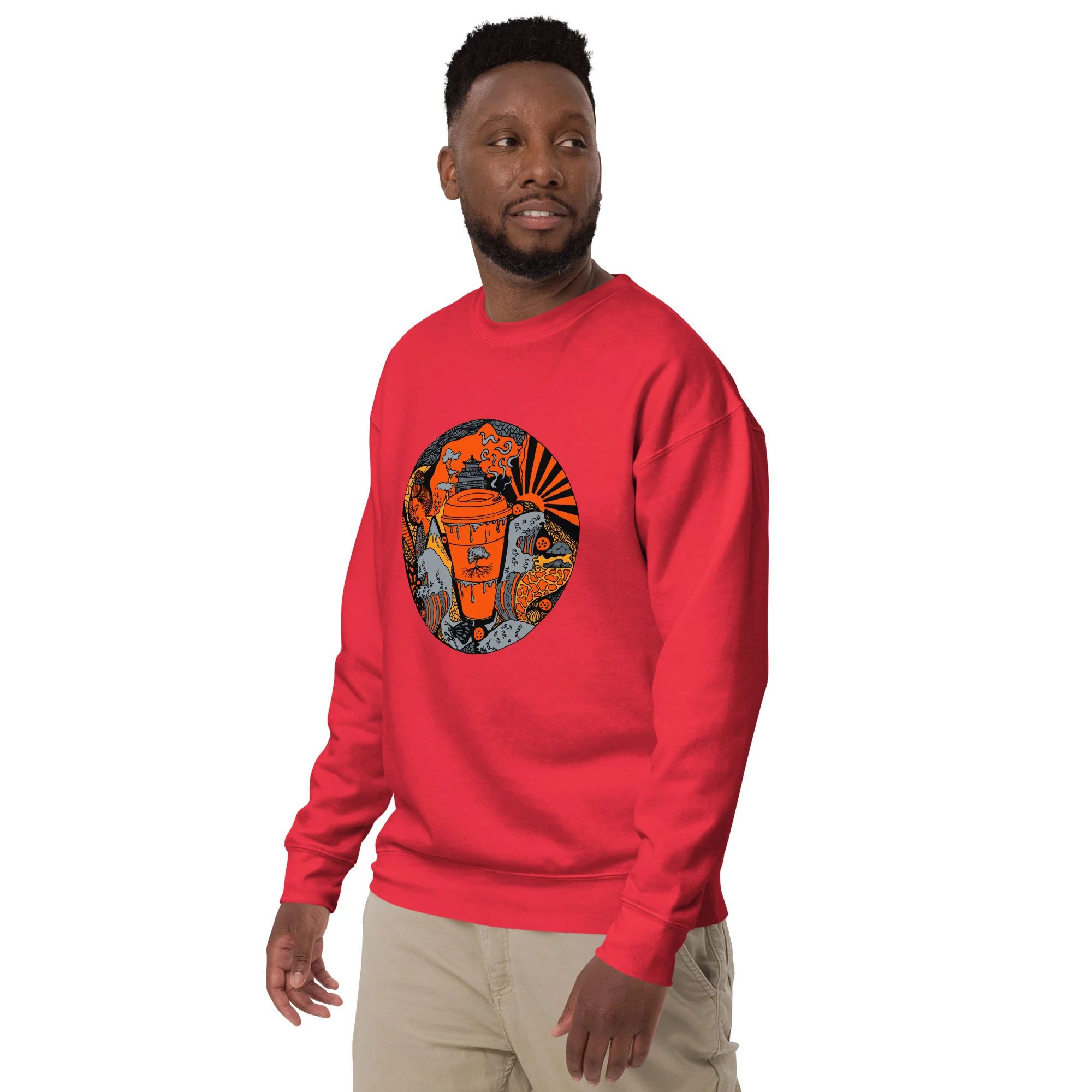Orange and Grey Coffee in Japan - Coffee Sweatshirt - Image 3