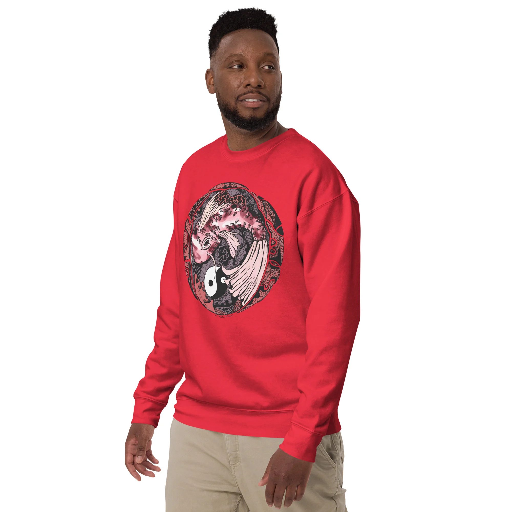 Amber and Rose Koi of Balance - Koi Fish Sweatshirt - Image 3