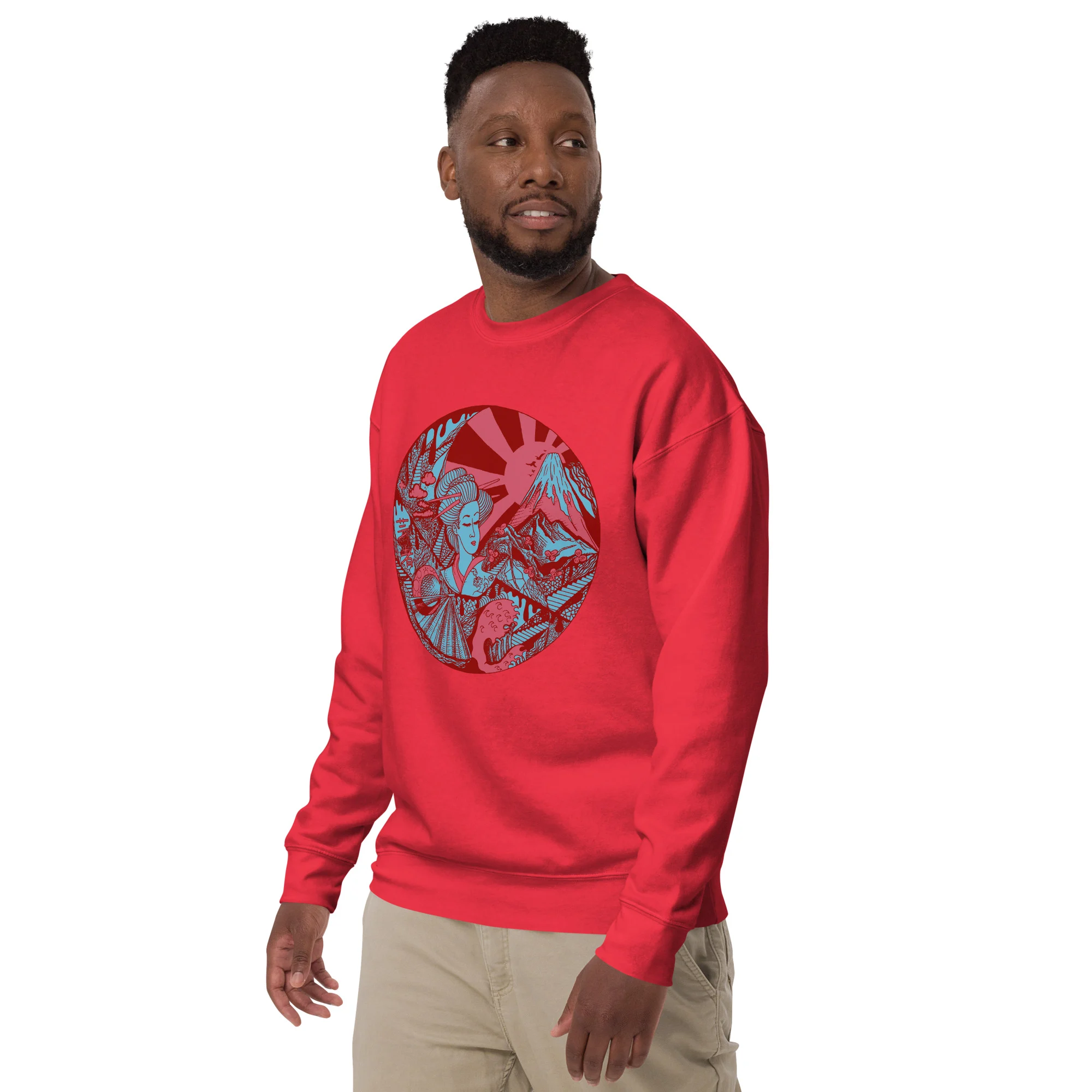 Pastel Blue Dreaming of Japan - Japanese Circle Sweatshirt - Image 3