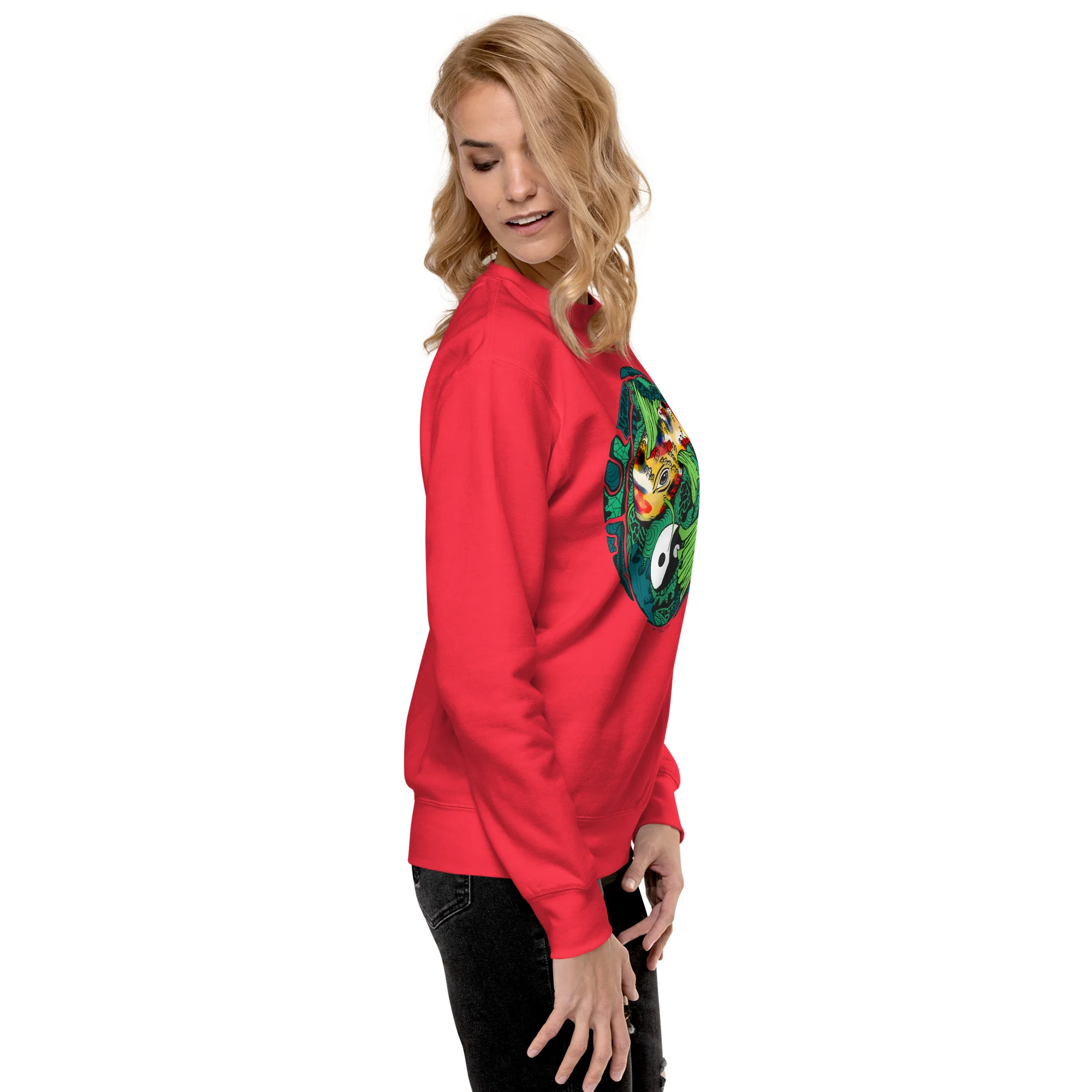 Green Koi of Balance - Koi Fish Sweatshirt - Image 2
