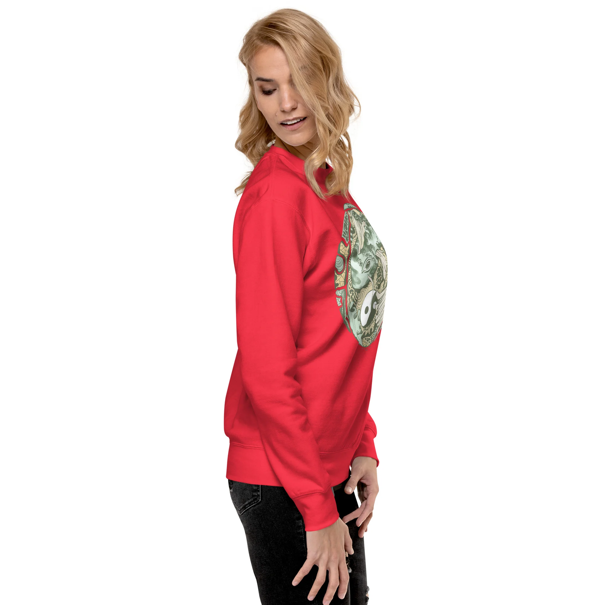 Sage Green Koi of Balance - Koi Fish Sweatshirt - Image 2