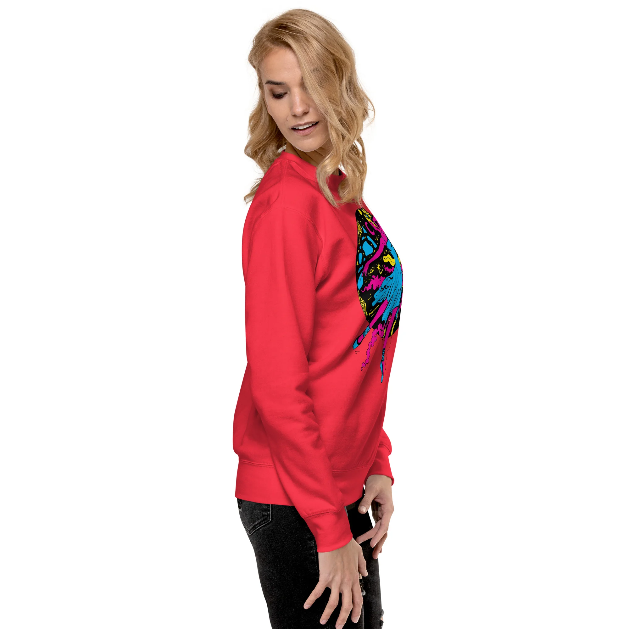Pink and Green The Oceanic Dancer | Ballerina Drawing Sweatshirt - Image 2
