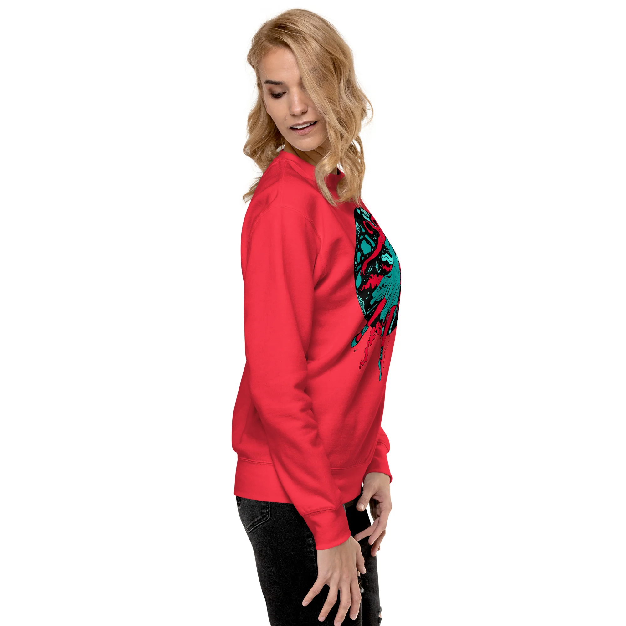 Turquoise Red The Oceanic Dancer | Ballerina Drawing Sweatshirt - Image 2