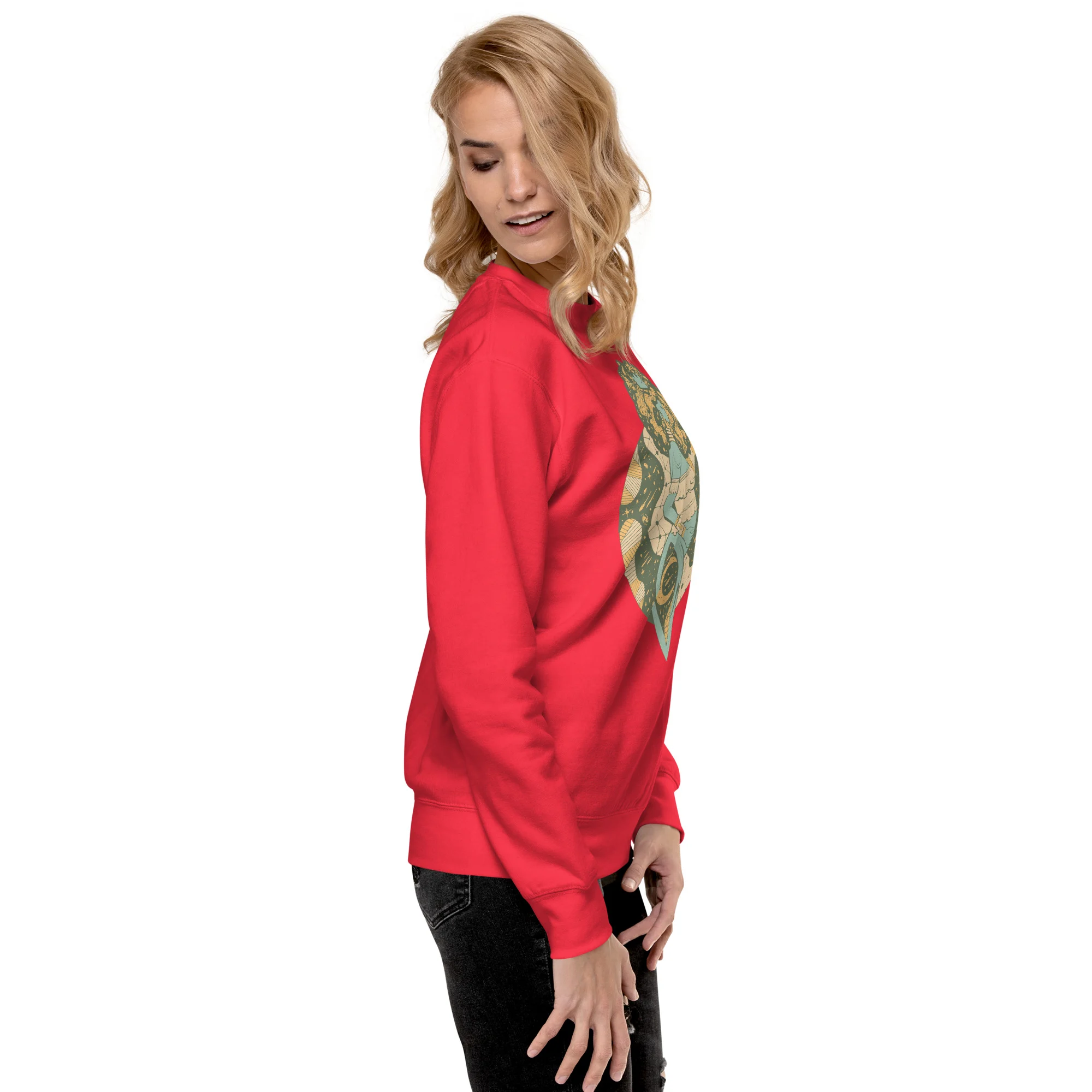 Sage Green Birth of Sahelle | Art gift for Mom Sweatshirt - Image 2
