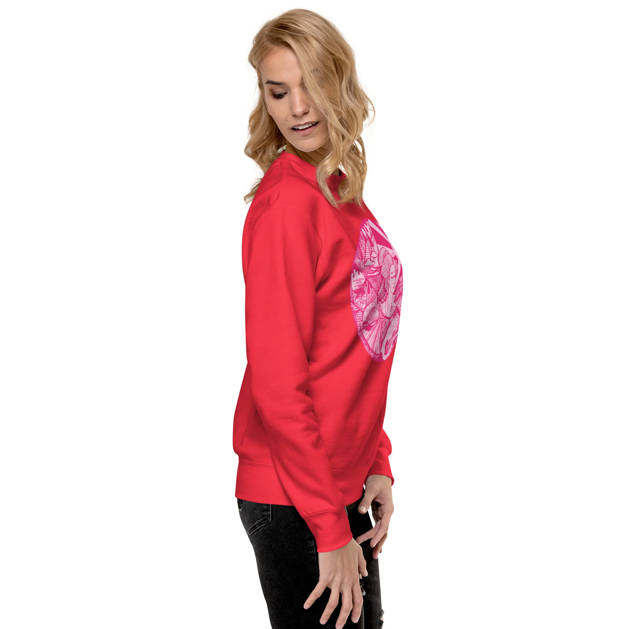 Pink Dreaming of Japan - Japanese Circle Sweatshirt - Image 2