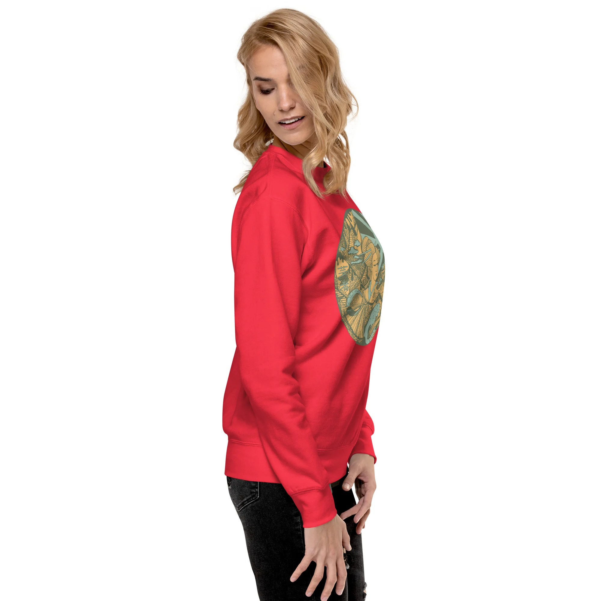 Sage Green Dreaming of Japan - Japanese Circle Sweatshirt - Image 2