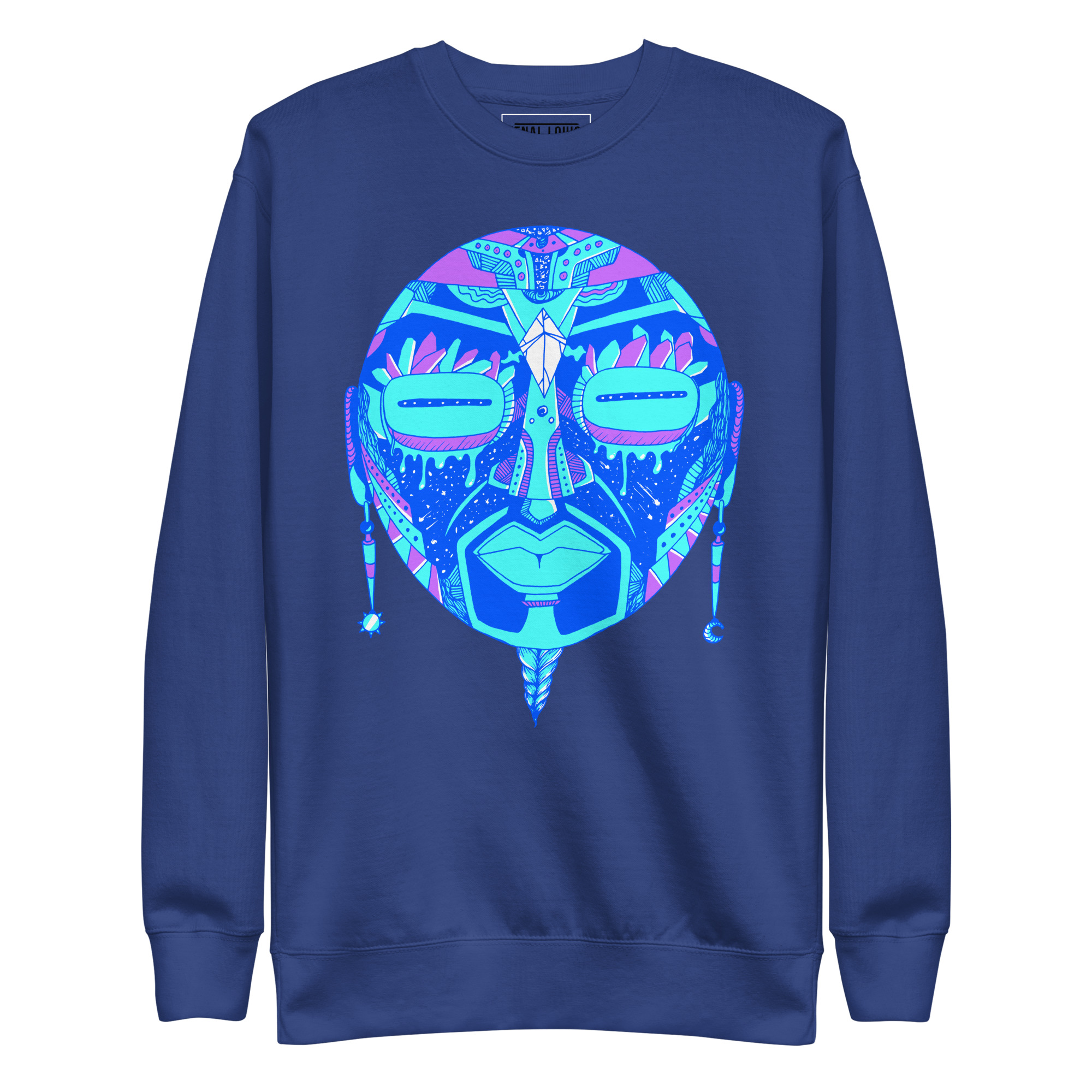 Blue African Mask No. 2 - African Sweatshirt - Image 6