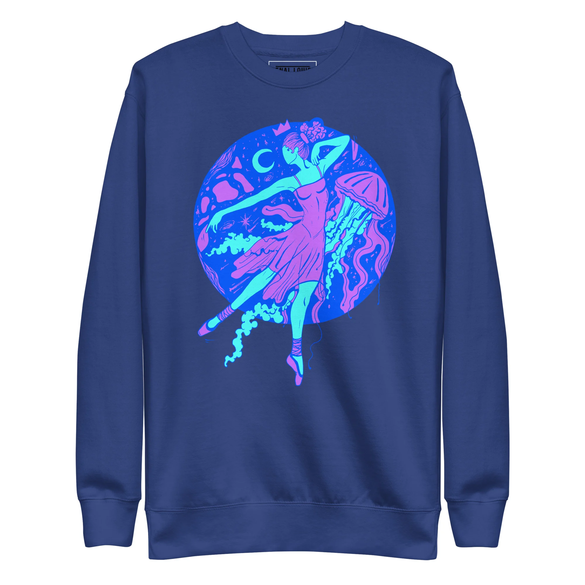 Blue The Oceanic Dancer | Ballerina Drawing Sweatshirt - Image 6