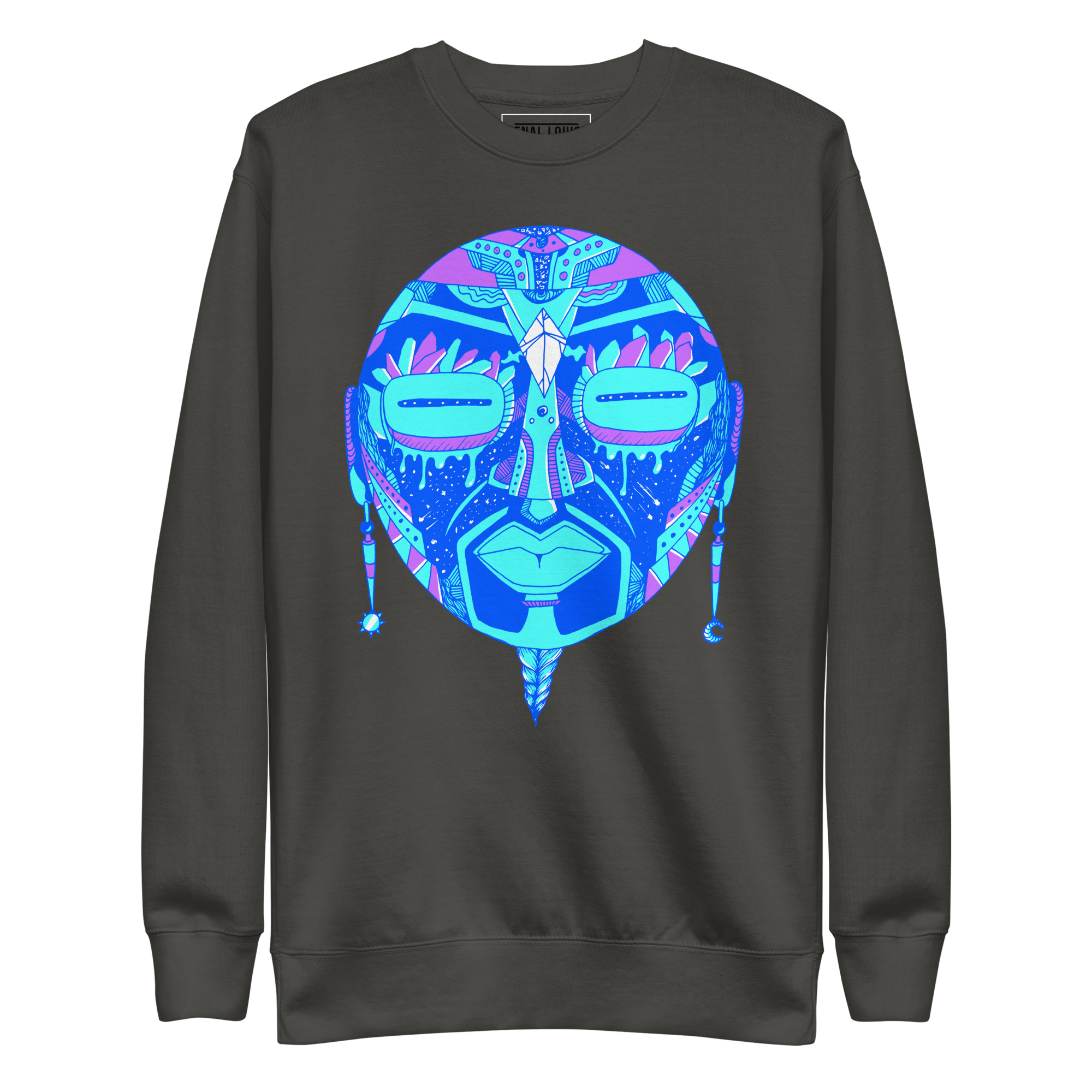 Blue African Mask No. 2 - African Sweatshirt - Image 7