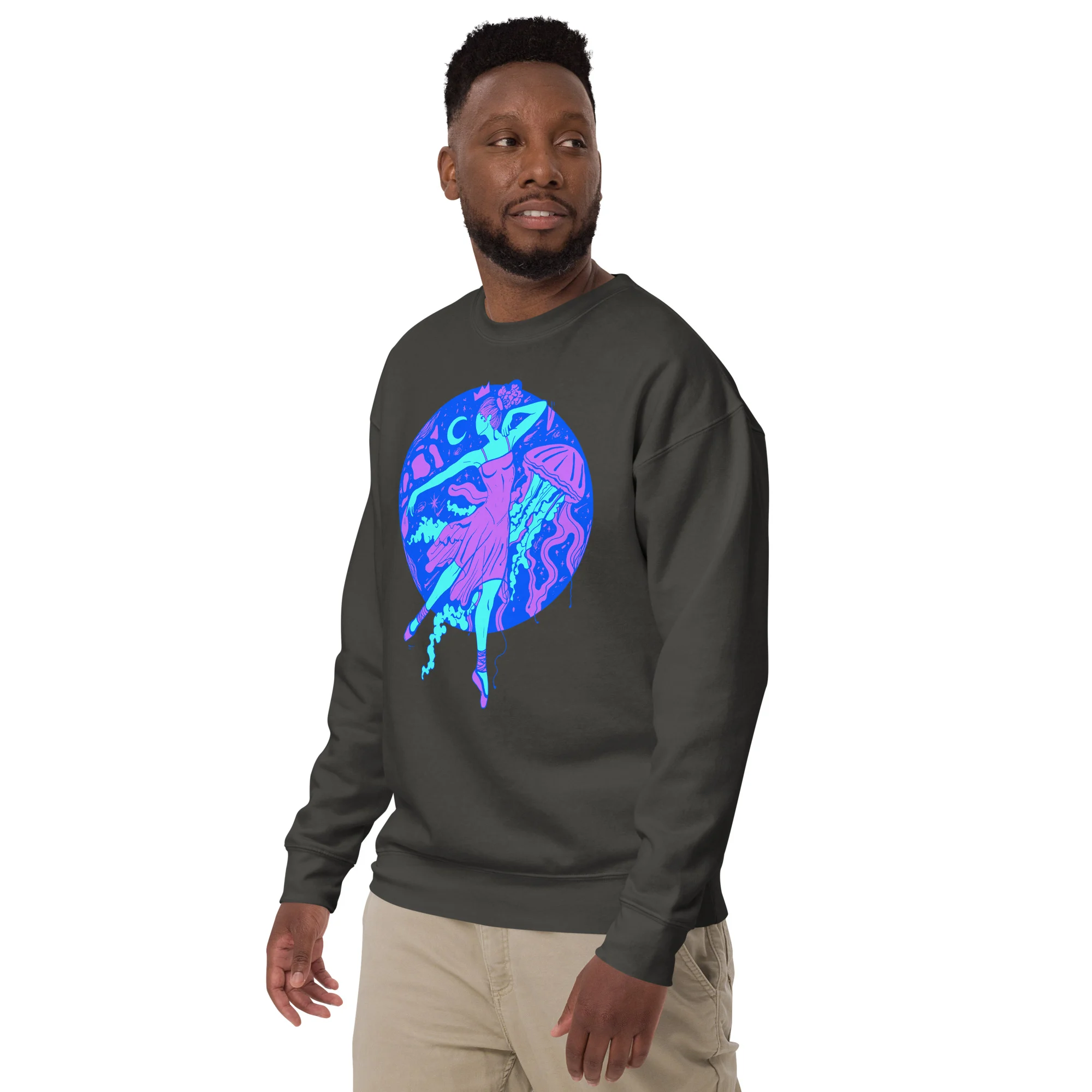 Blue The Oceanic Dancer | Ballerina Drawing Sweatshirt - Image 5