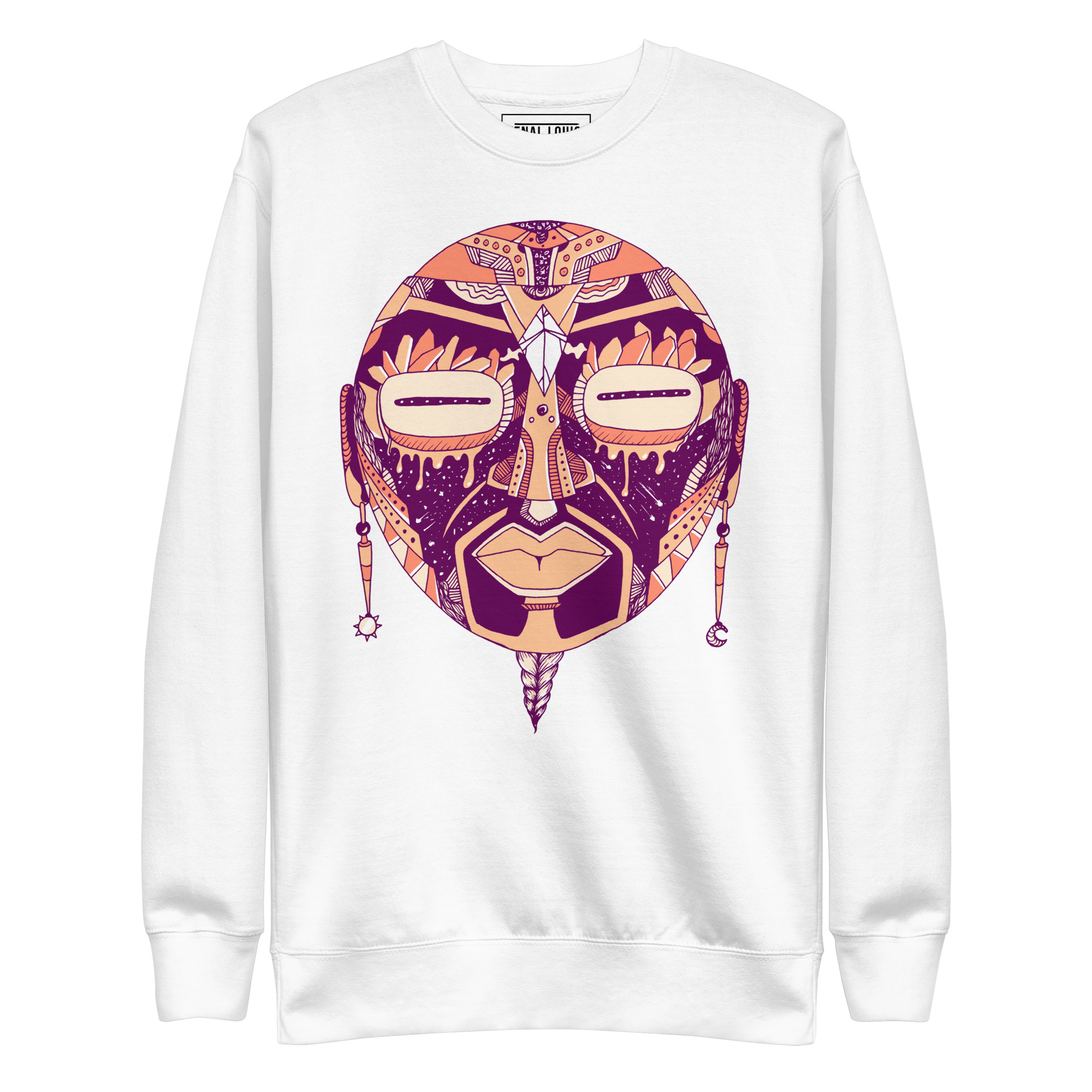 Peach African Mask No. 2 - African Sweatshirt - Image 8