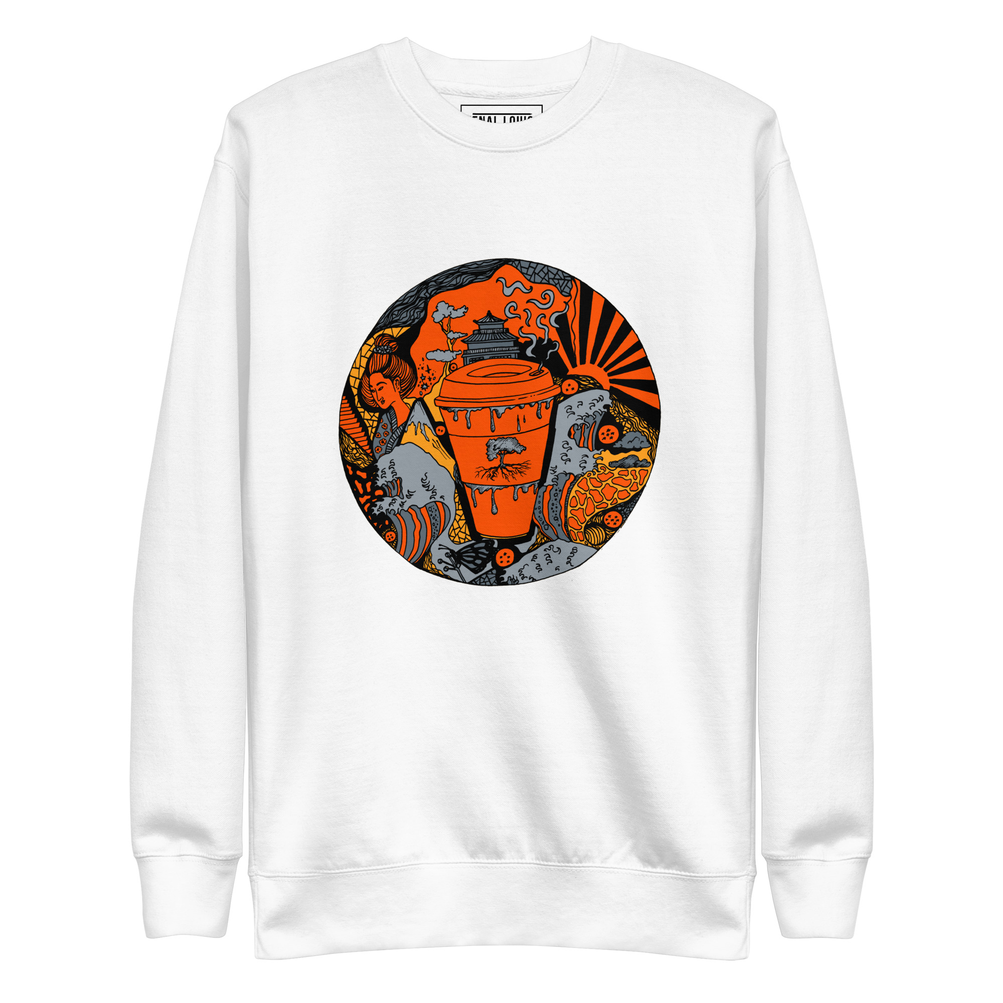 Orange and Grey Coffee in Japan - Coffee Sweatshirt - Image 8