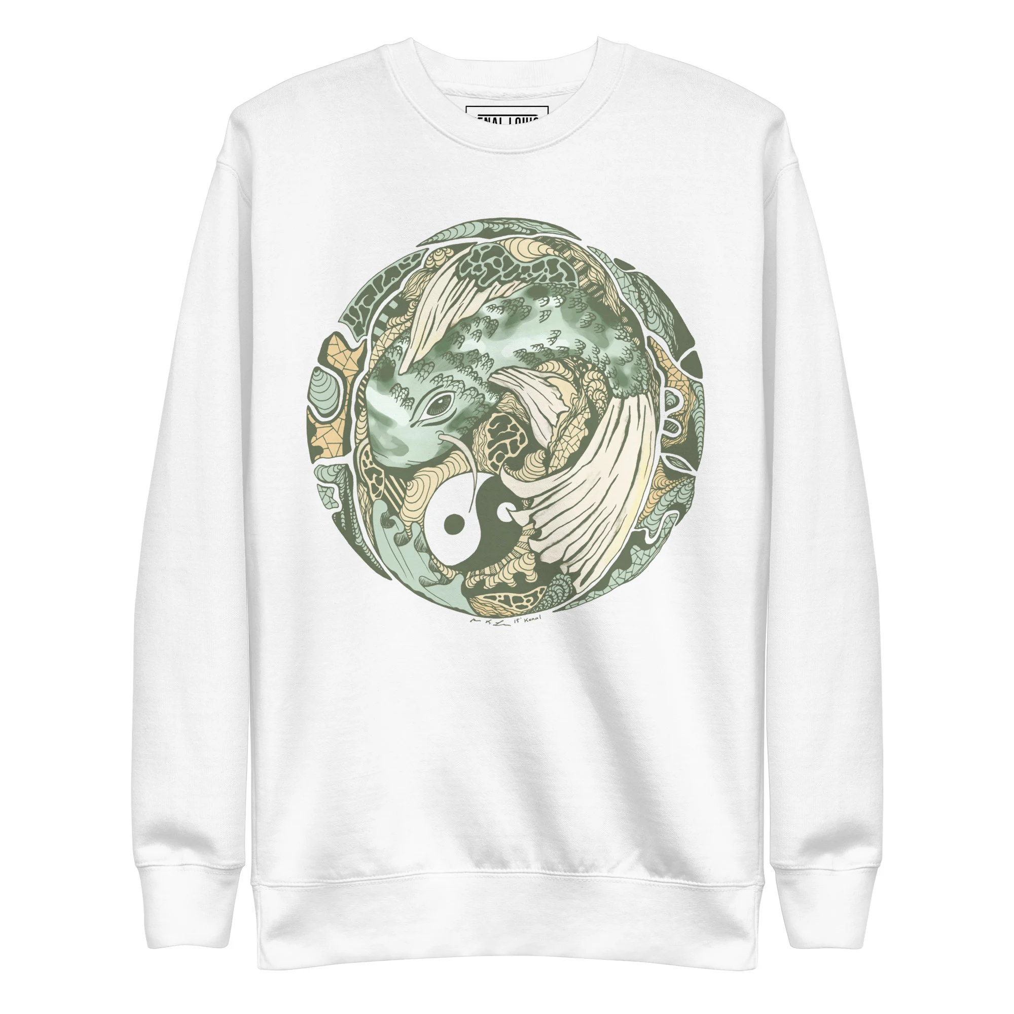 Sage Green Koi of Balance - Koi Fish Sweatshirt - Image 8