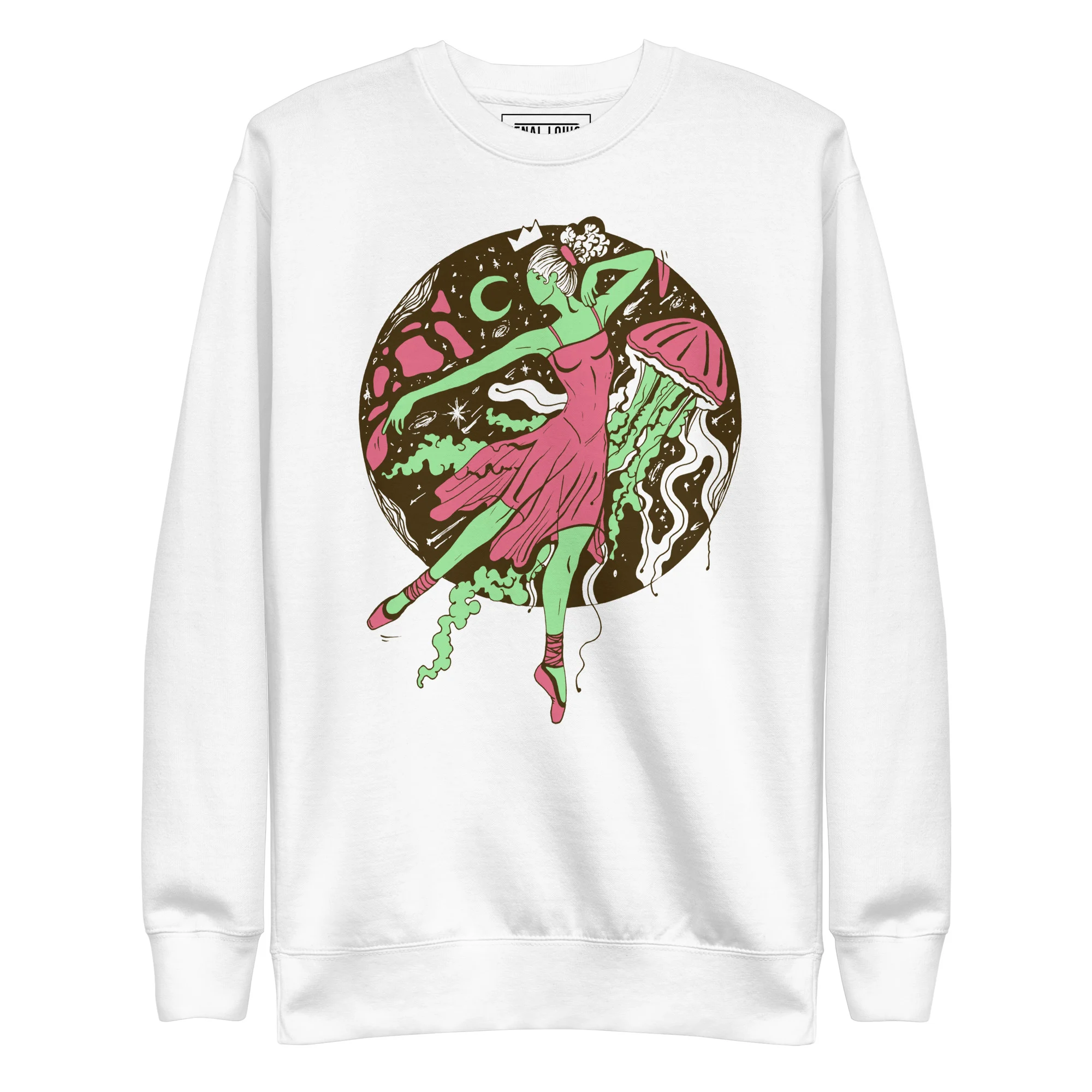 Pink and Green The Oceanic Dancer | Ballerina Drawing Sweatshirt - Image 8