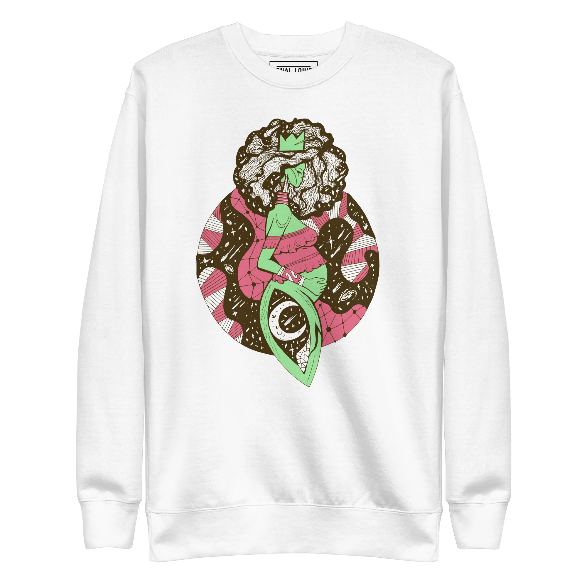 Pink and Green Birth of Sahelle | Art gift for Mom Sweatshirt - Image 8