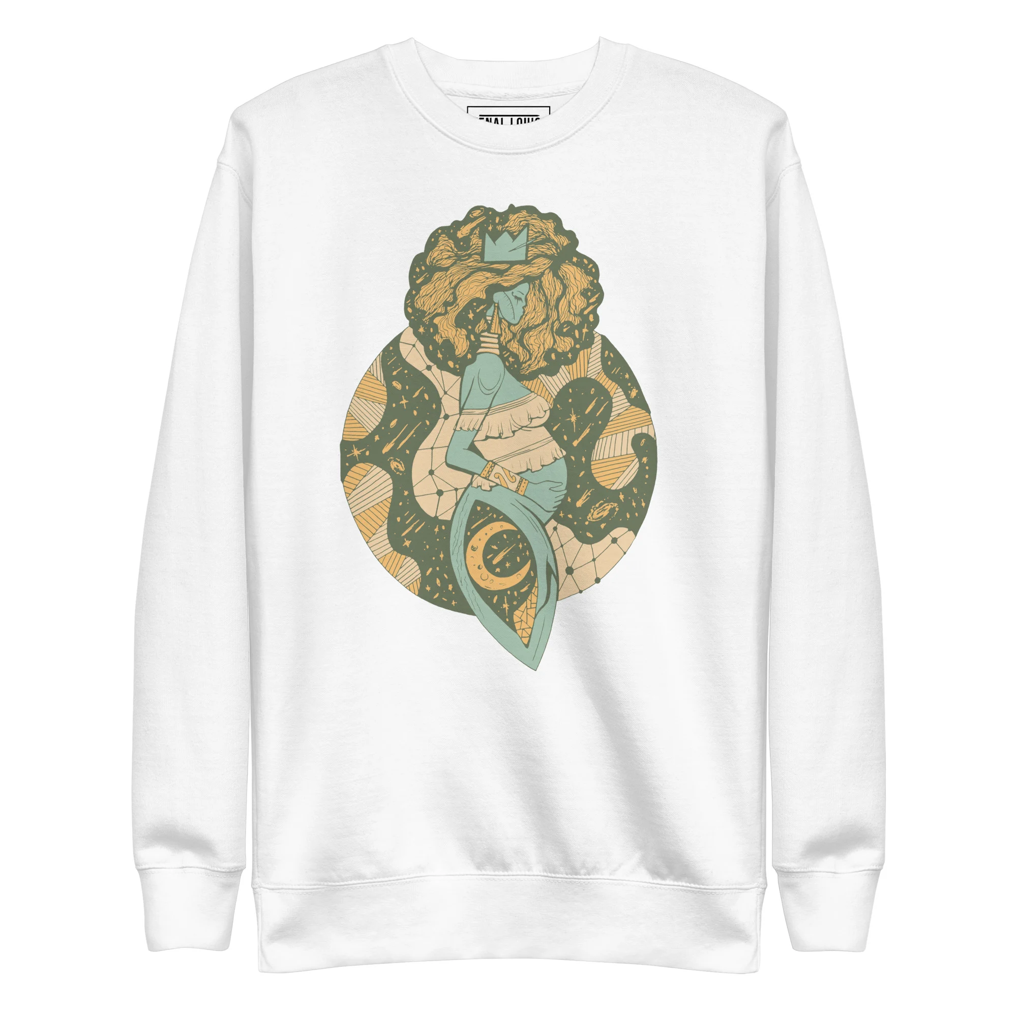 Sage Green Birth of Sahelle | Art gift for Mom Sweatshirt - Image 8