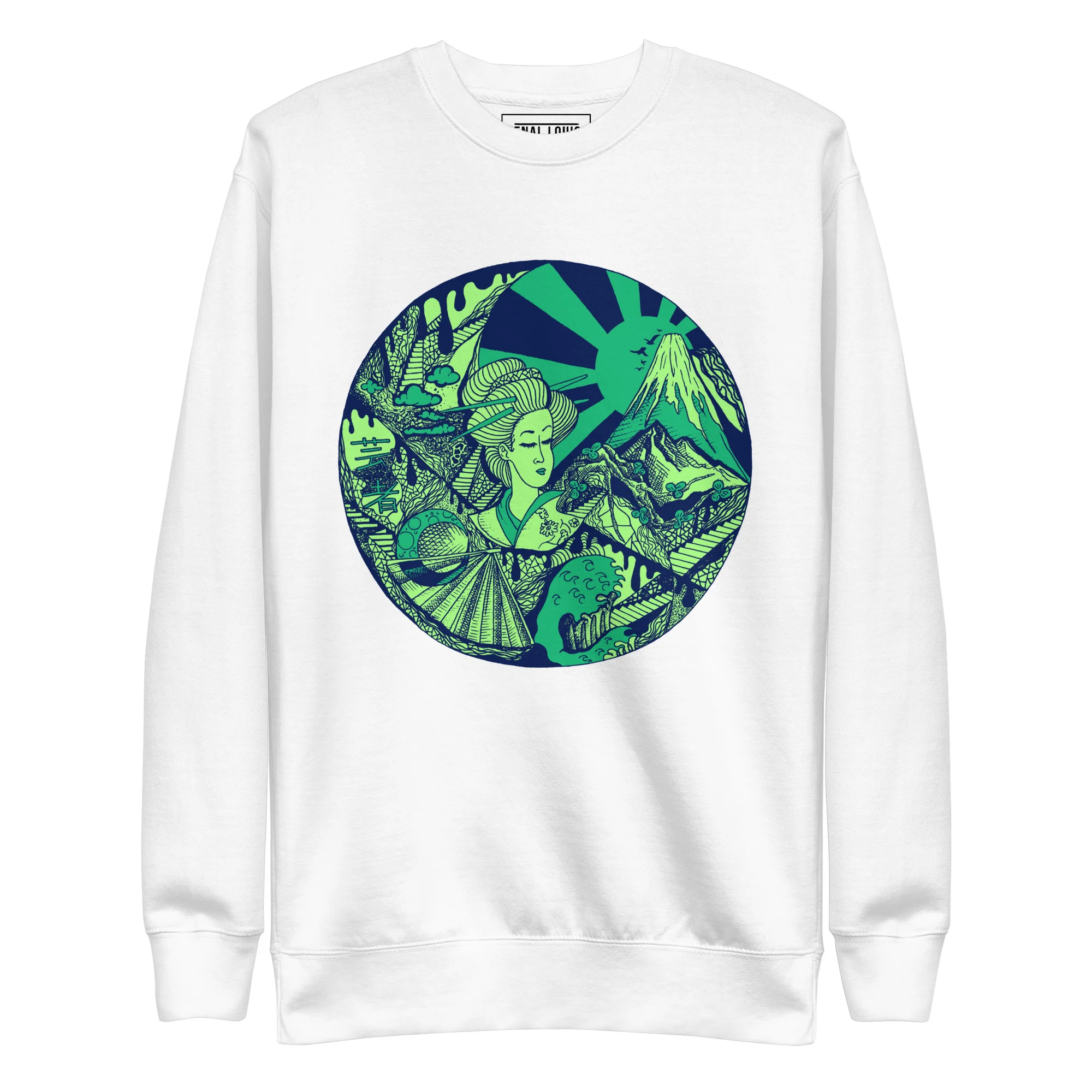 Green Dreaming of Japan - Japanese Circle Sweatshirt - Image 8