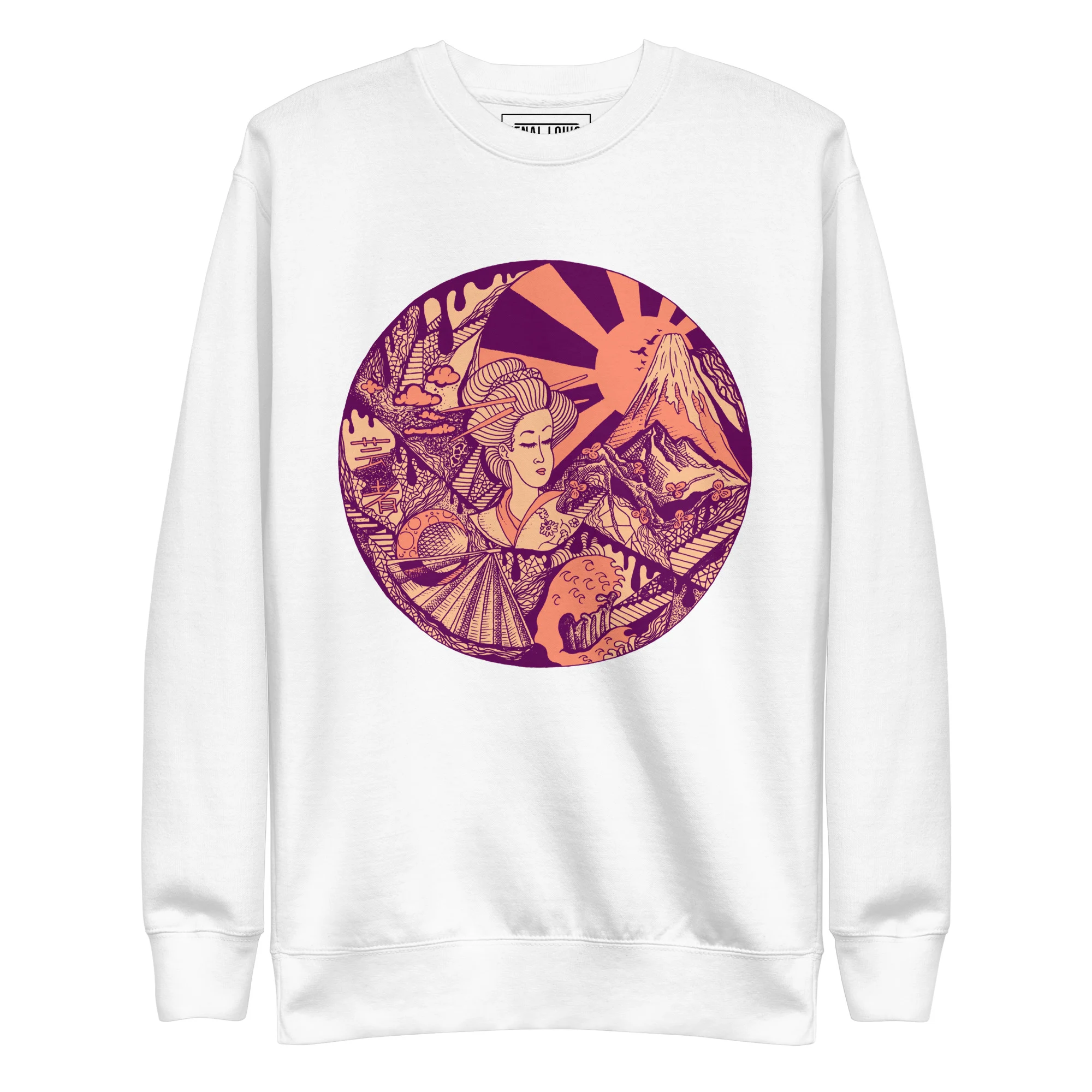 Peach Dreaming of Japan - Japanese Circle Sweatshirt - Image 8