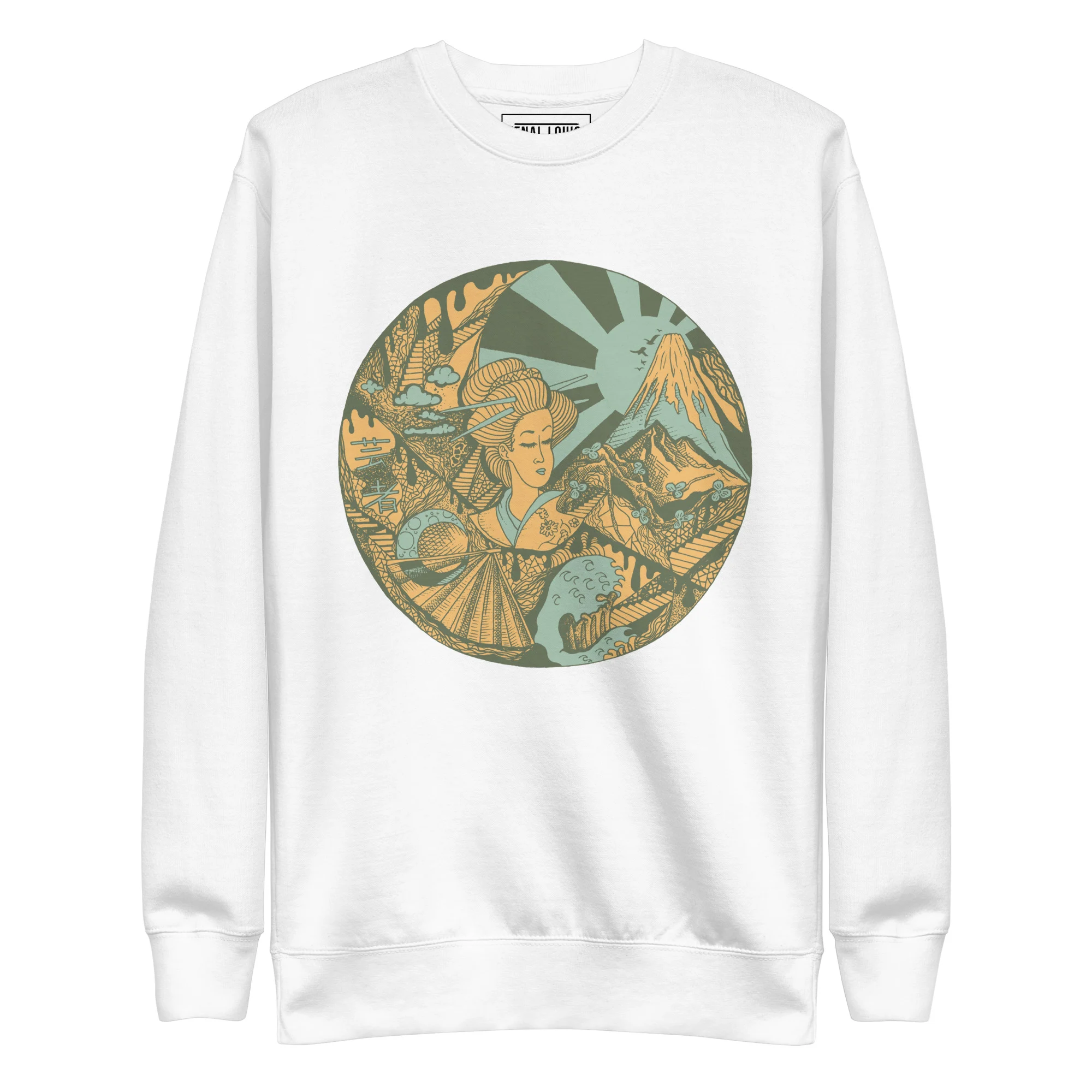 Sage Green Dreaming of Japan - Japanese Circle Sweatshirt - Image 8