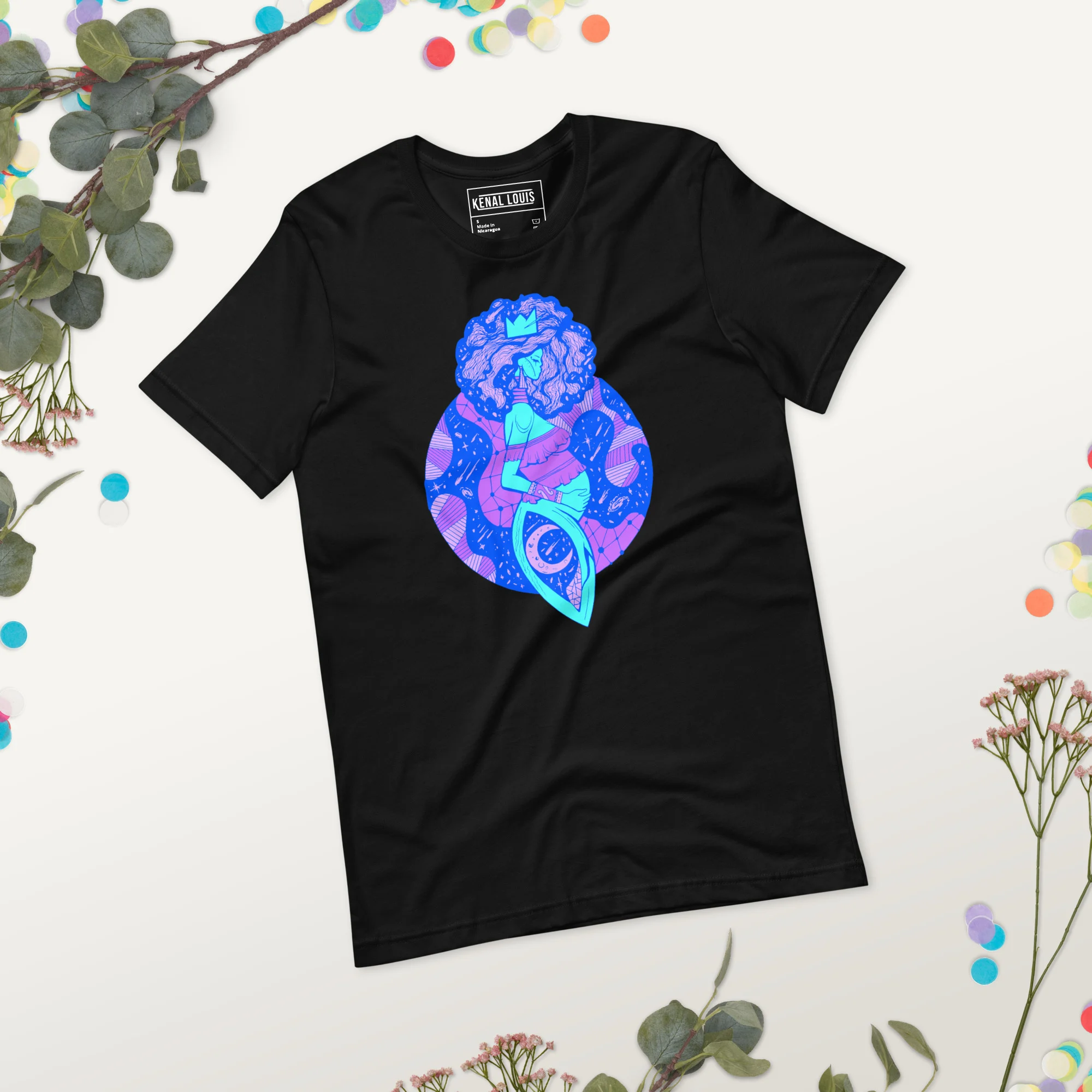 Blue Birth of Sahelle | Art gift for Mom T-shirt - Image 3