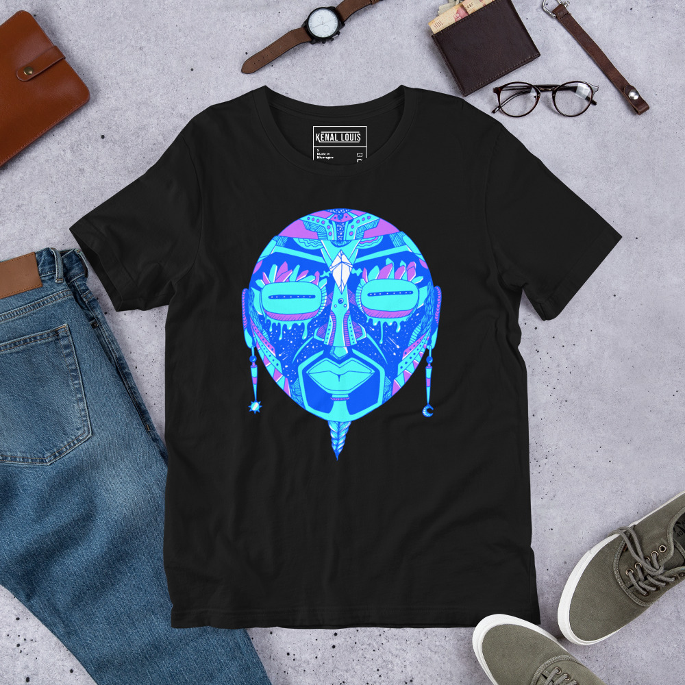 Blue African Mask No. 2 - African T-shirt