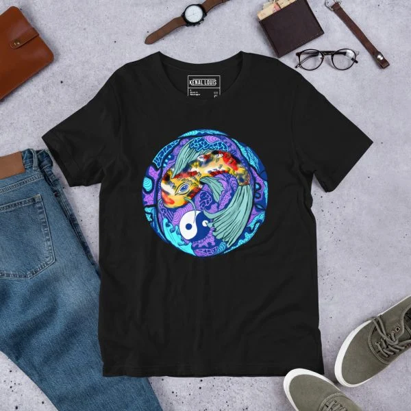 Blue Koi of Balance - Koi Fish T-shirt