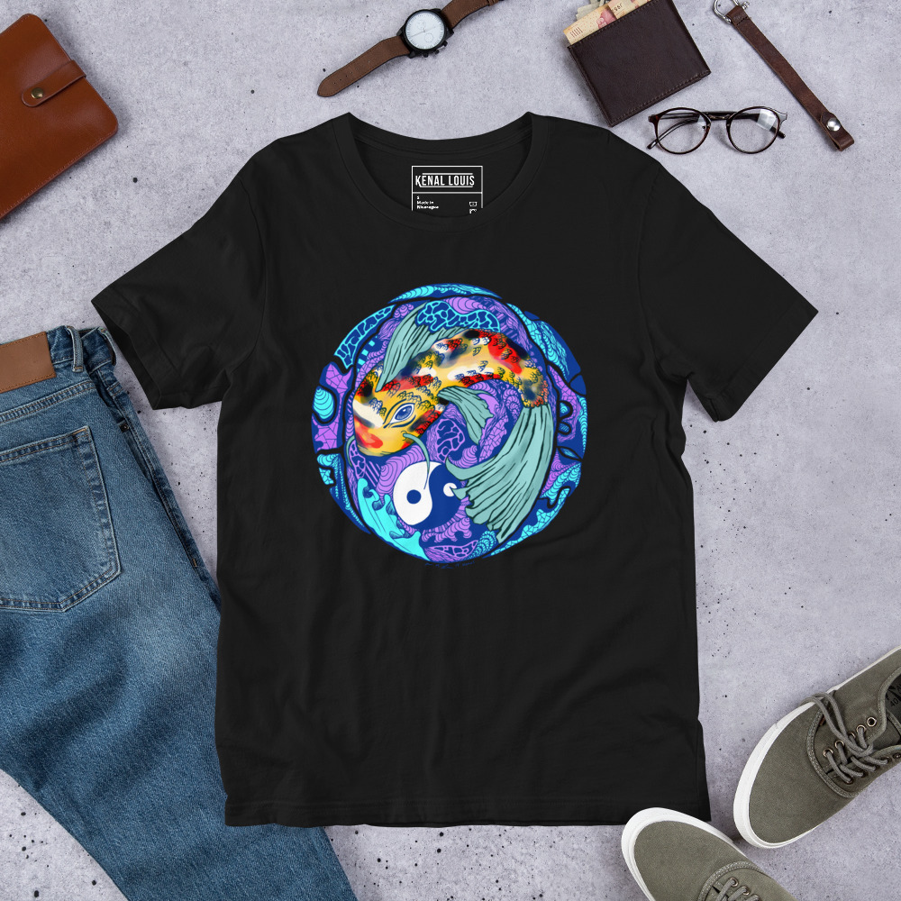 Blue Koi of Balance - Koi Fish T-shirt