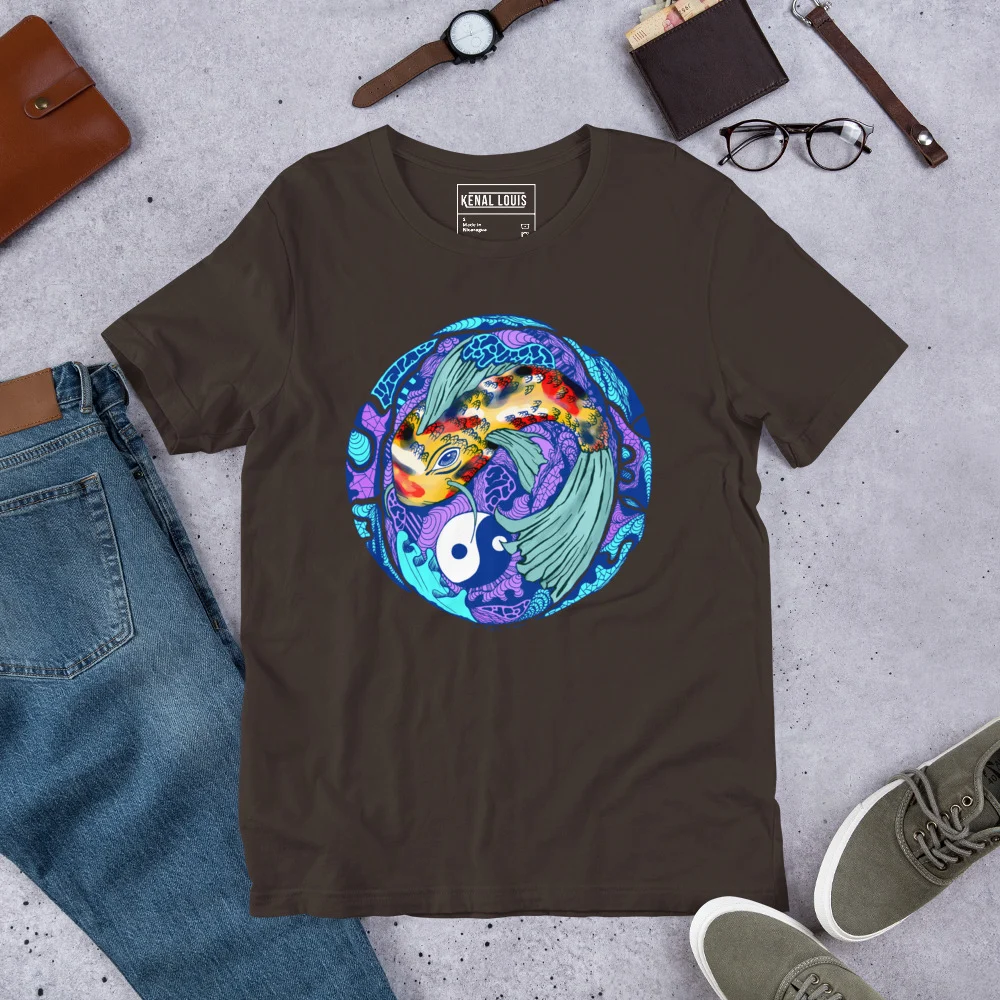 Blue Koi of Balance - Koi Fish T-shirt - Image 6