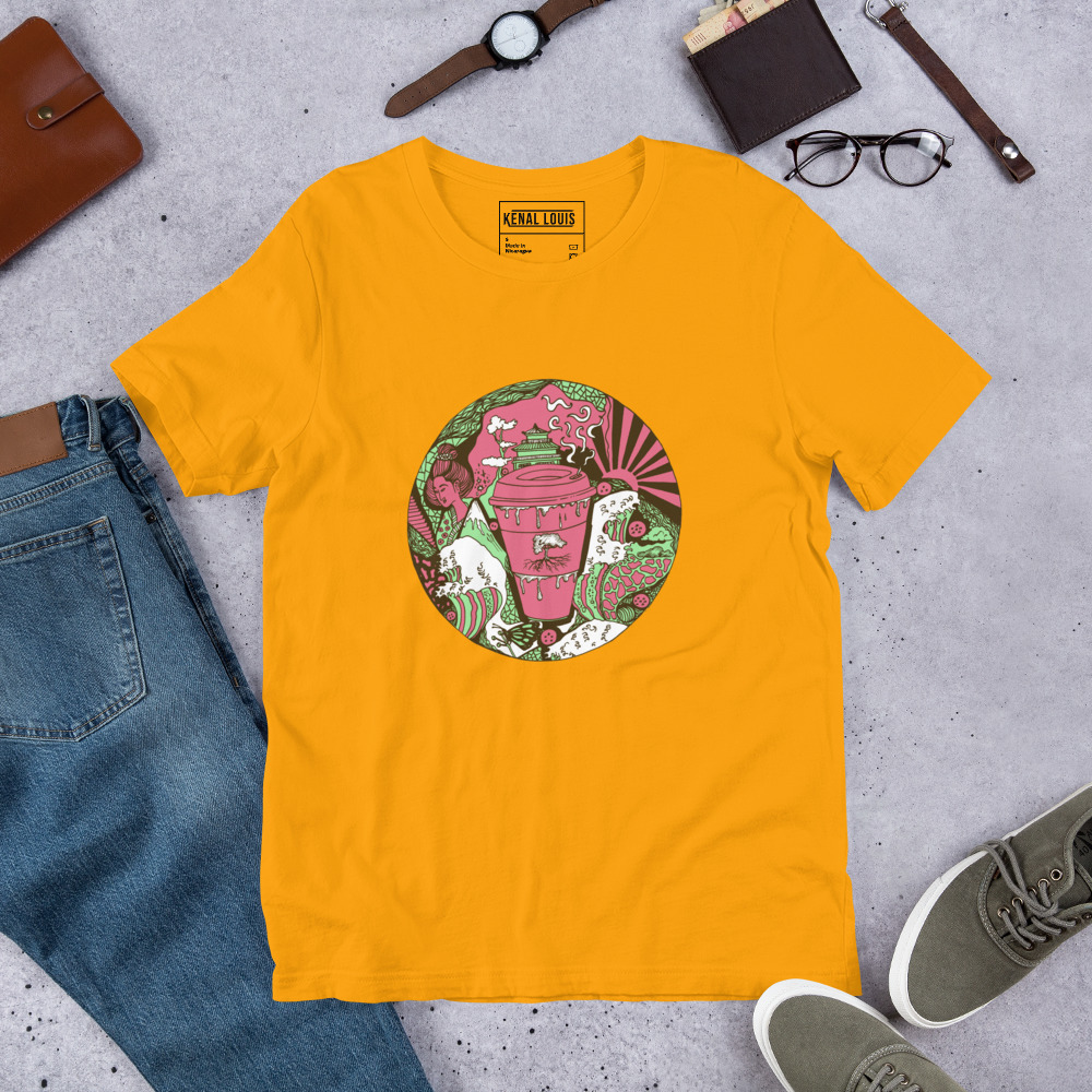 Pink and Green Coffee in Japan - Coffee T-shirt - Image 6