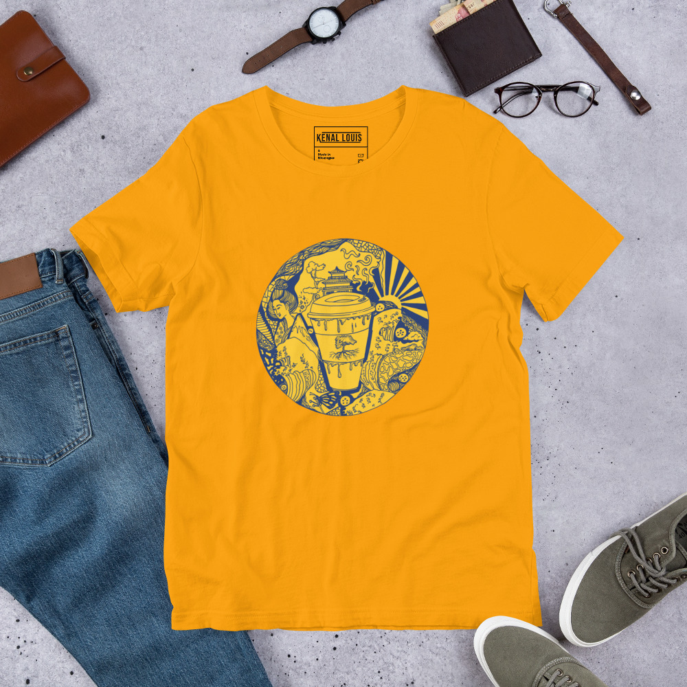 Navy Yellow Coffee in Japan - Coffee T-shirt - Image 6