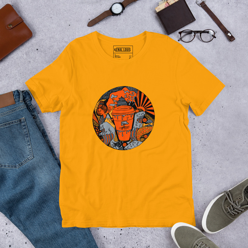 Orange and Grey Coffee in Japan - Coffee T-shirt - Image 6