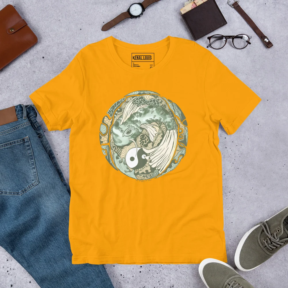 Sage Green Koi of Balance - Koi Fish T-shirt - Image 6