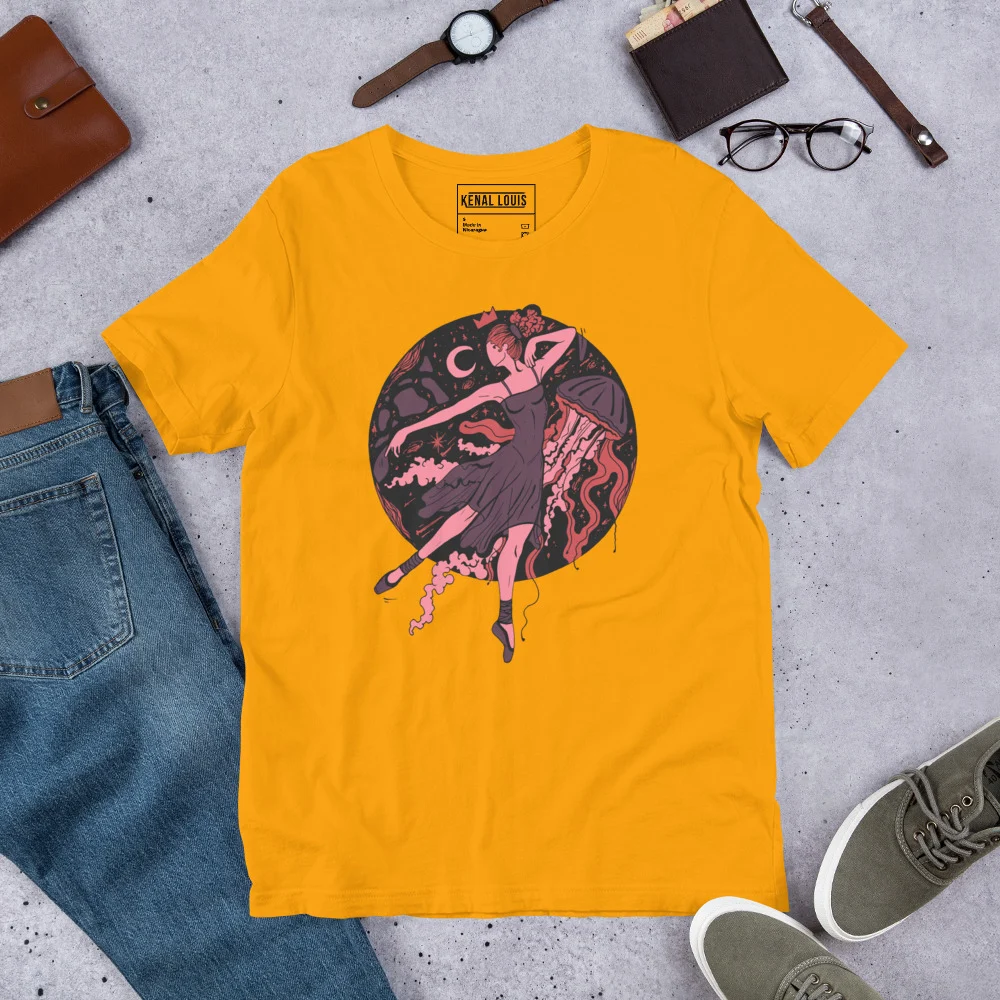 Amber and Rose The Oceanic Dancer | Ballerina Drawing T-shirt - Image 6
