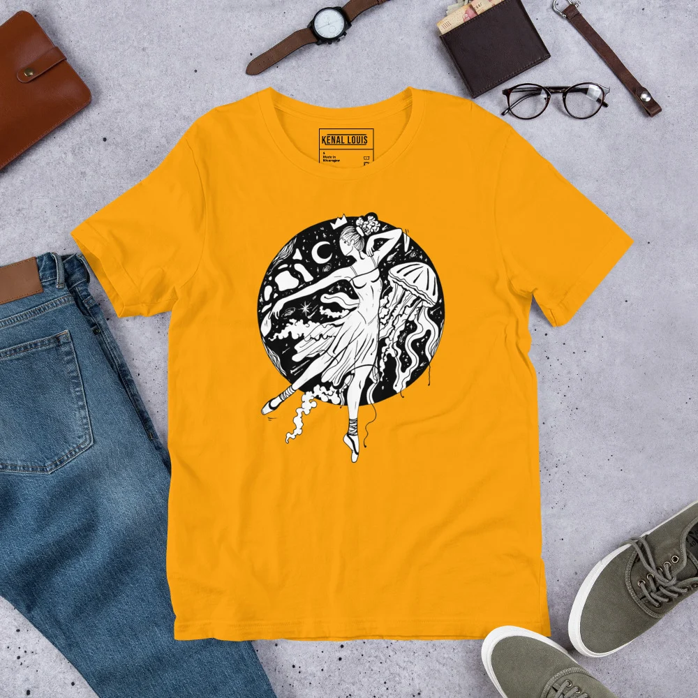 The Oceanic Dancer | Ballerina Drawing T-shirt - Image 6