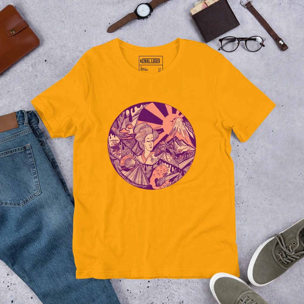 Peach Dreaming of Japan - Japanese Circle T-shirt - Image 6