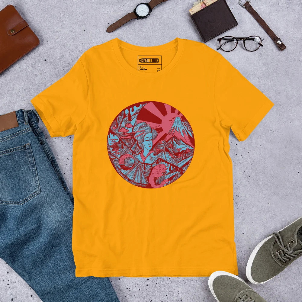 Pastel Blue Dreaming of Japan - Japanese Circle T-shirt - Image 6