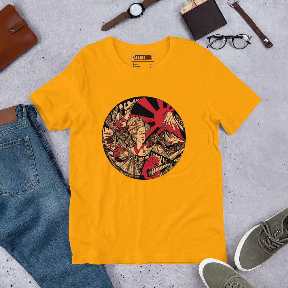 Cream and Red Dreaming of Japan - Japanese Circle T-shirt - Image 6