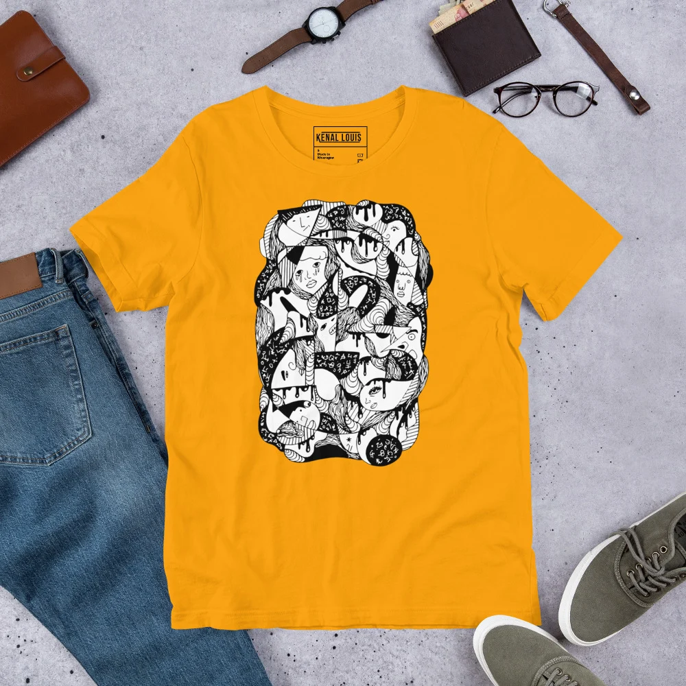 10 Faces and Numbers Abstract T-shirt | Abstract Art T-shirt - Image 7
