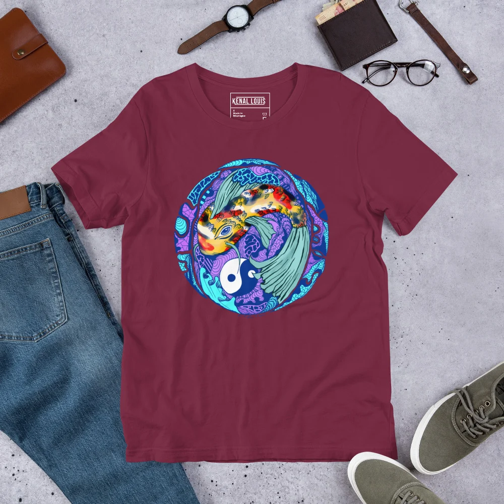 Blue Koi of Balance - Koi Fish T-shirt - Image 7