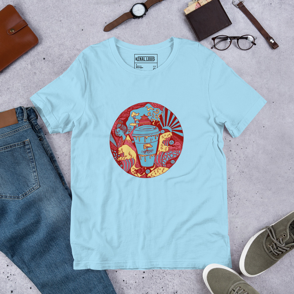 Pastel Blue Coffee in Japan - Coffee T-shirt - Image 8