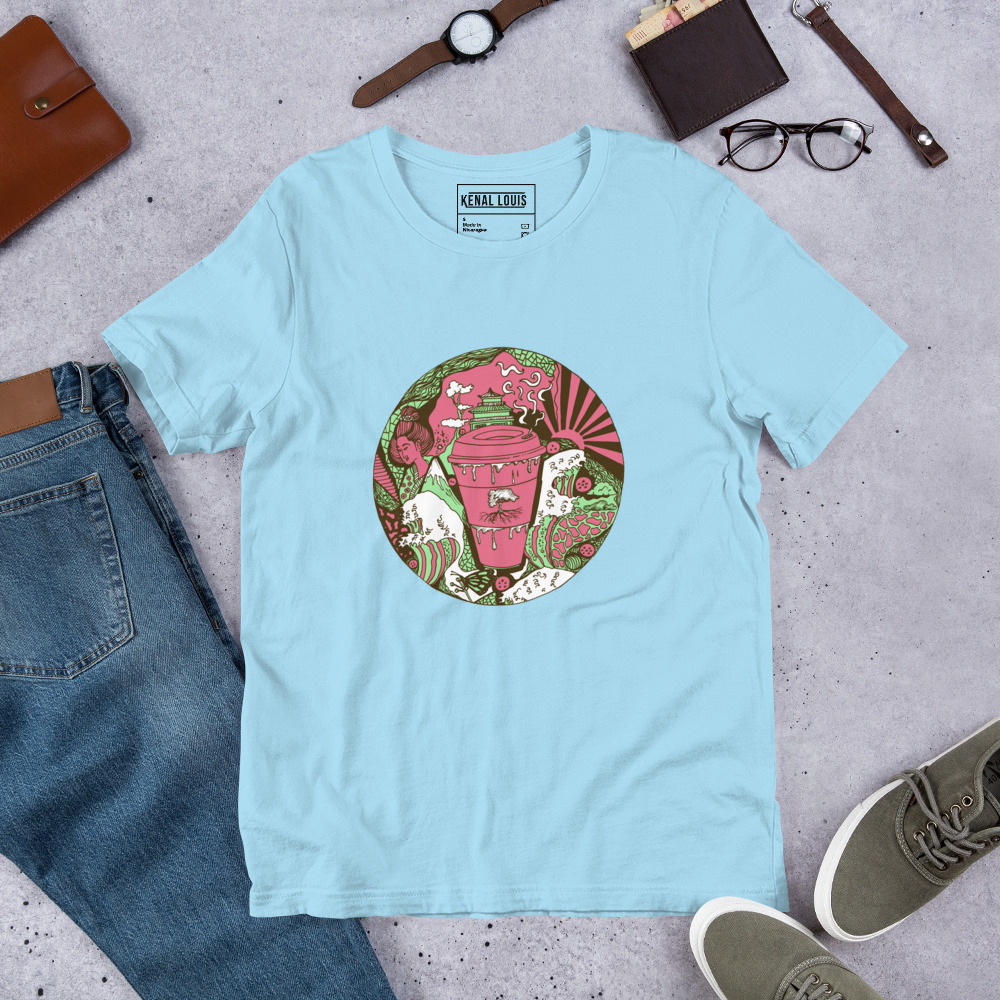 Pink and Green Coffee in Japan - Coffee T-shirt - Image 8